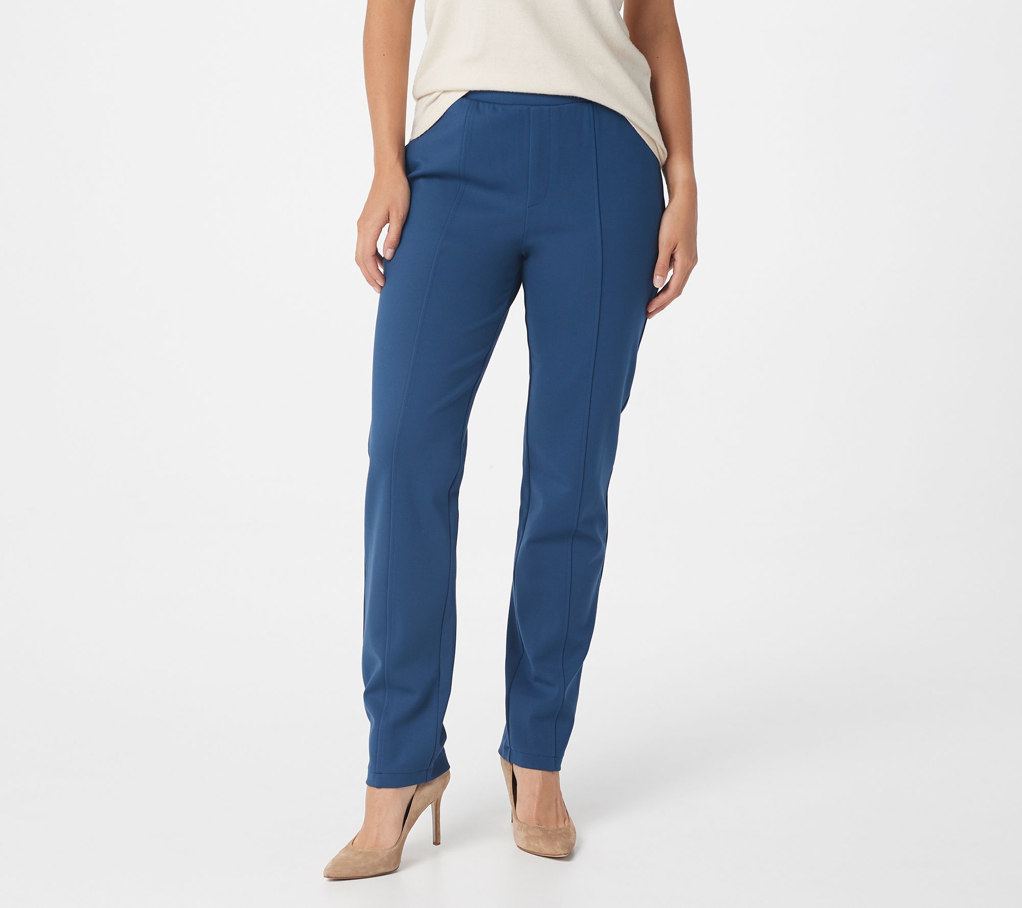 "As Is" GRAVER Susan Graver Petite Ponte Knit Pants w/ Seam Details