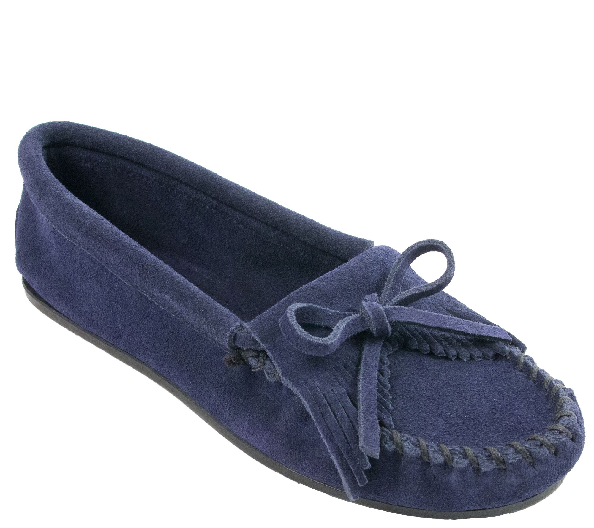 Minnetonka women's clearance kilty suede moccasin