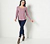 Susan Graver Weekend Waffle Knit Square Neck Top, 1 of 4