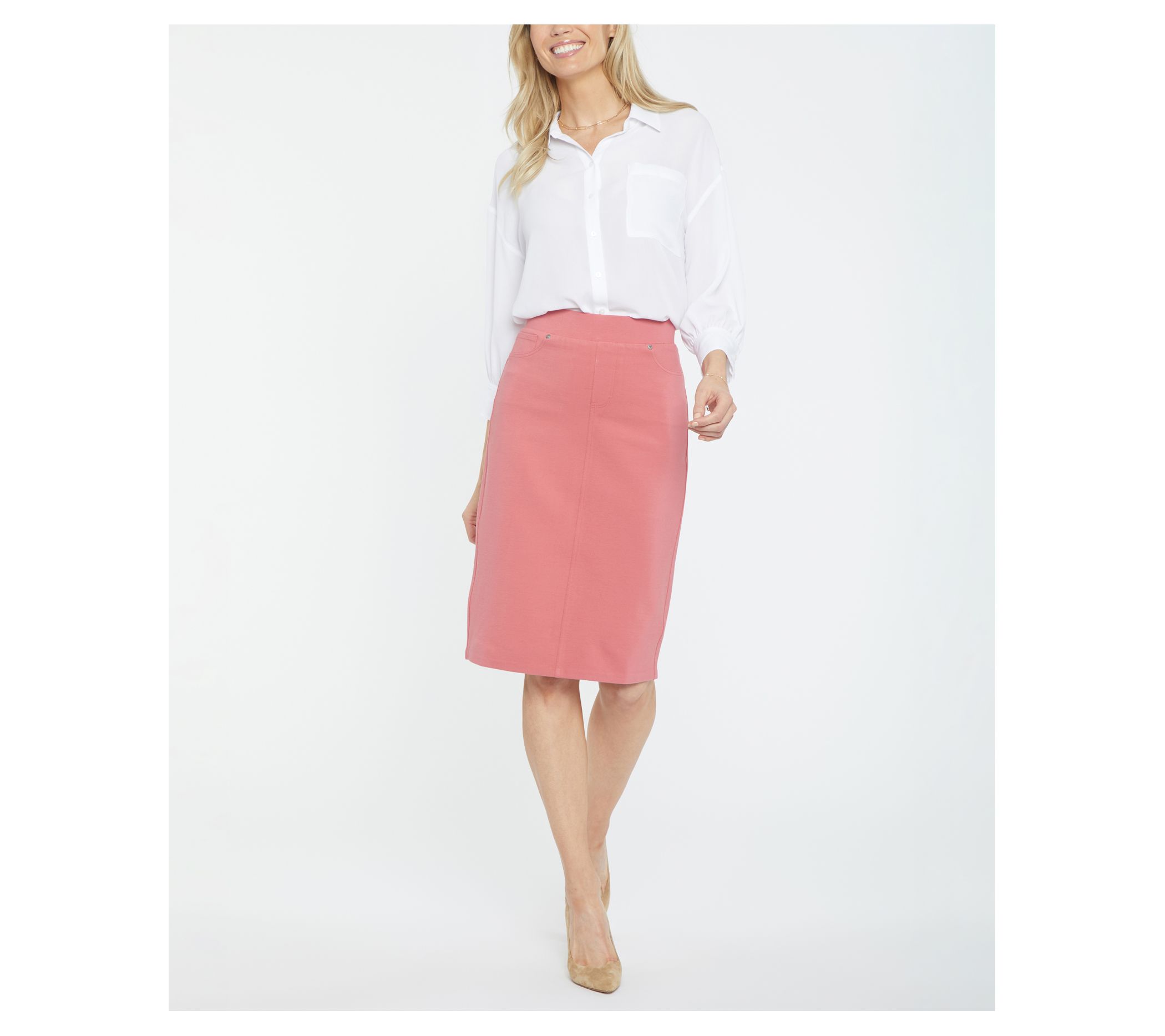 Pink pencil shop skirt qvc