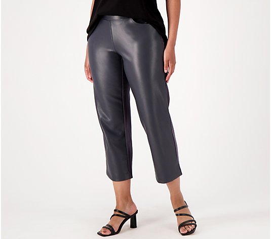 Belle by Kim Grael Petite Faux Leather with Ponte Gauchos