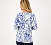 Susan Graver Weekend Regular Printed Cool Touch A-Line Tunic w/ Lace, 1 of 3