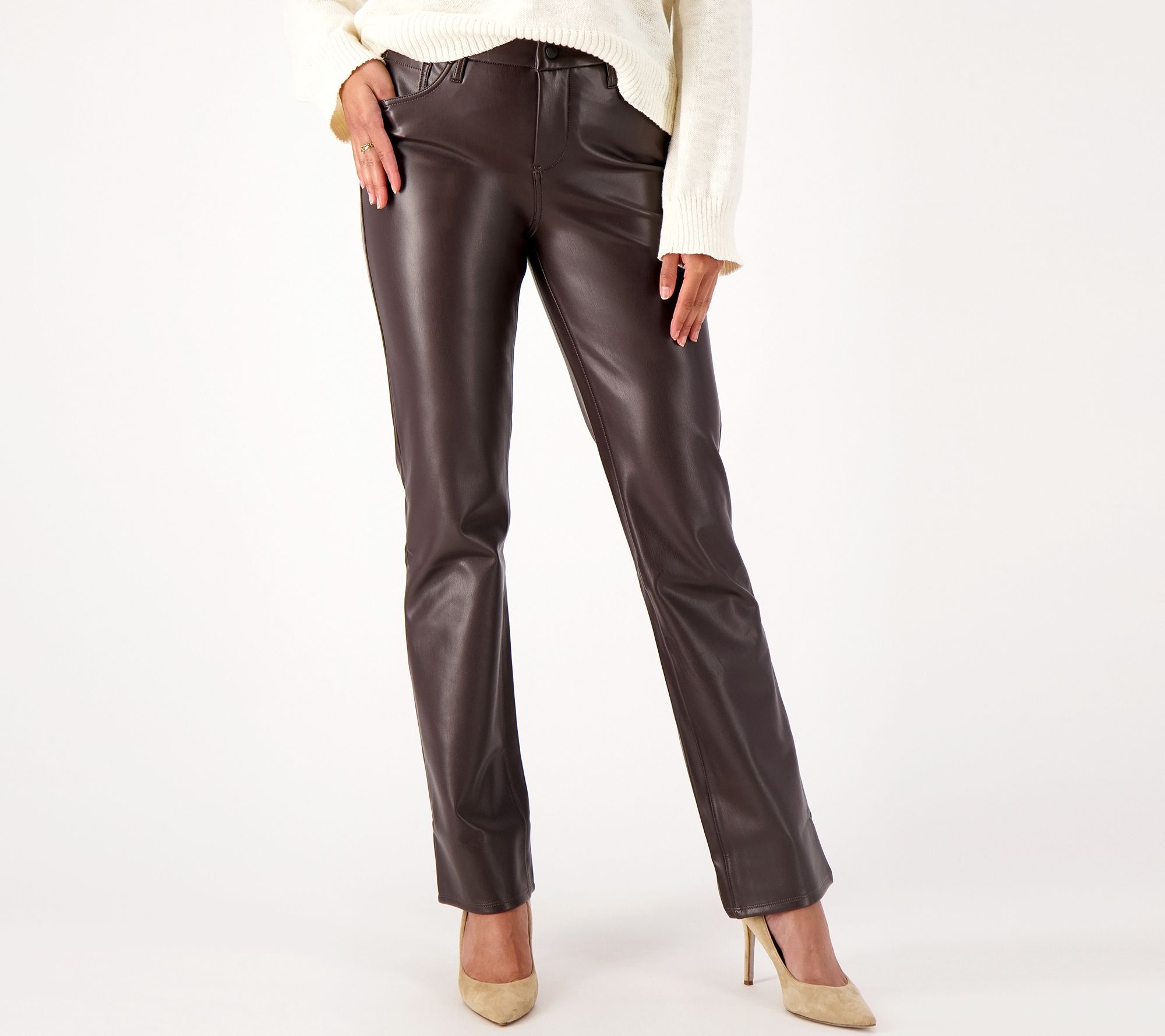 Nydj Marilyn Straight Faux Leather Pants 6227