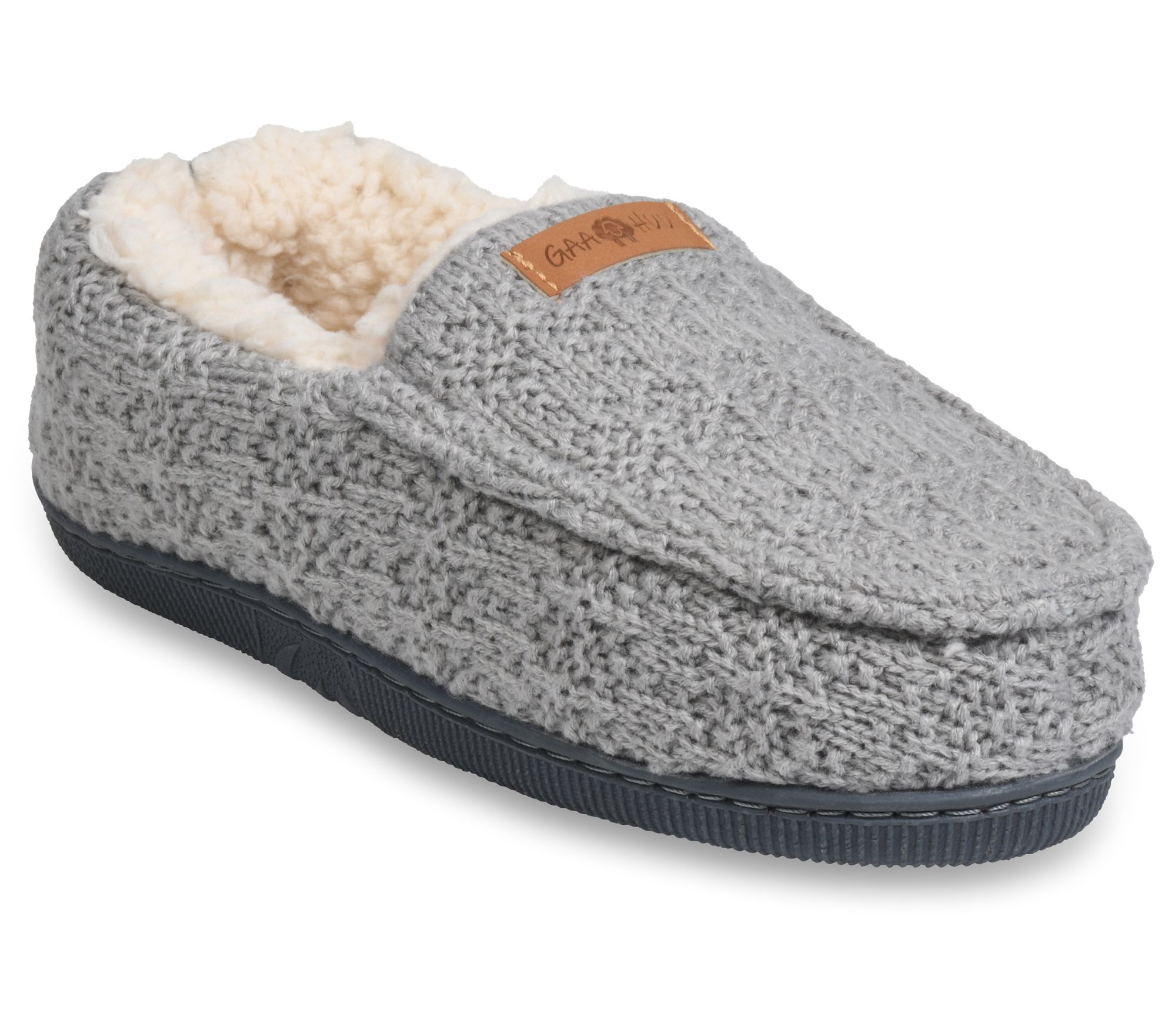 Gaahuu Women's Textured Knit Moccasin Slipper