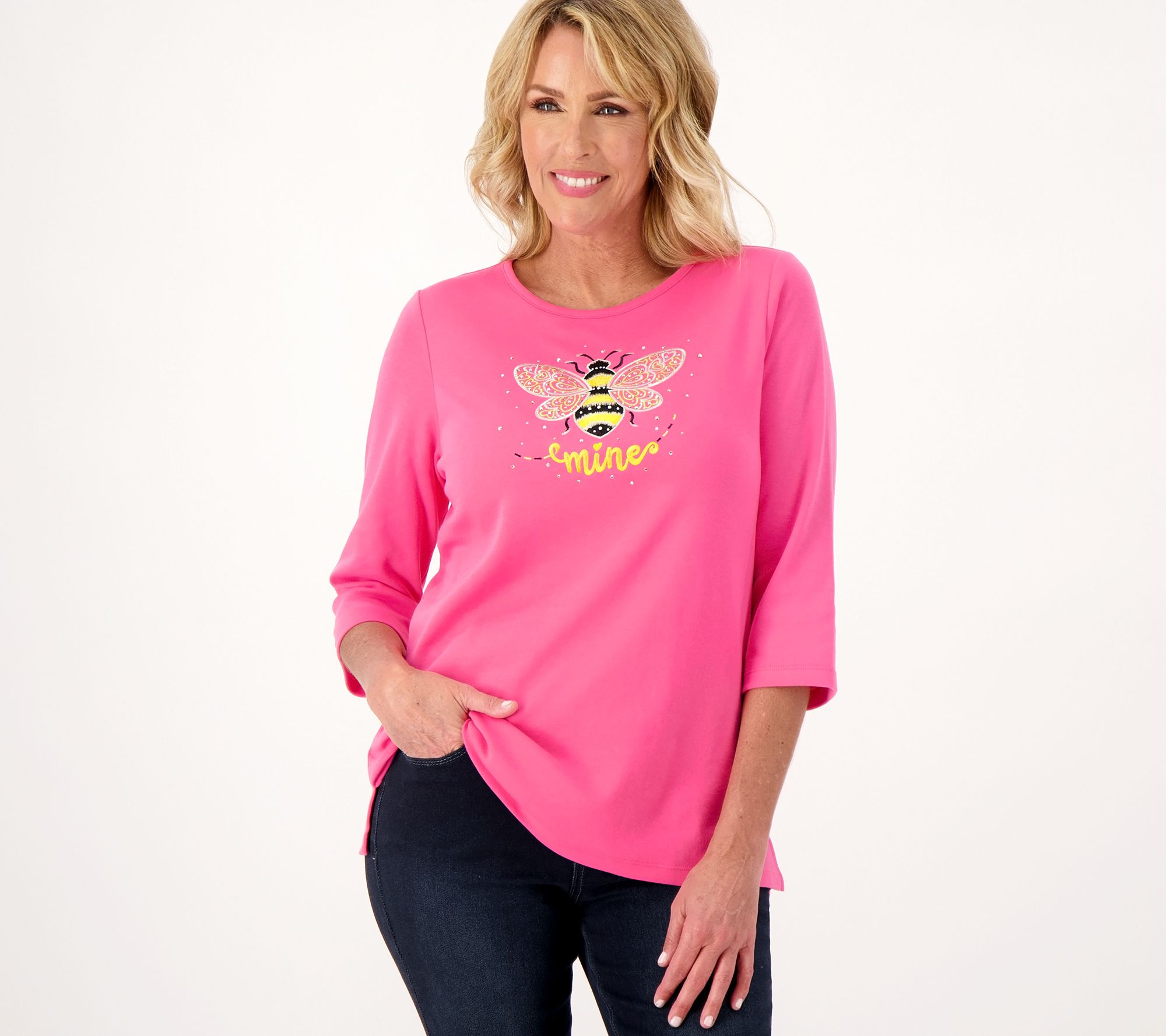 Quacker Factory Love is in the Air 3/4Sleeve Top