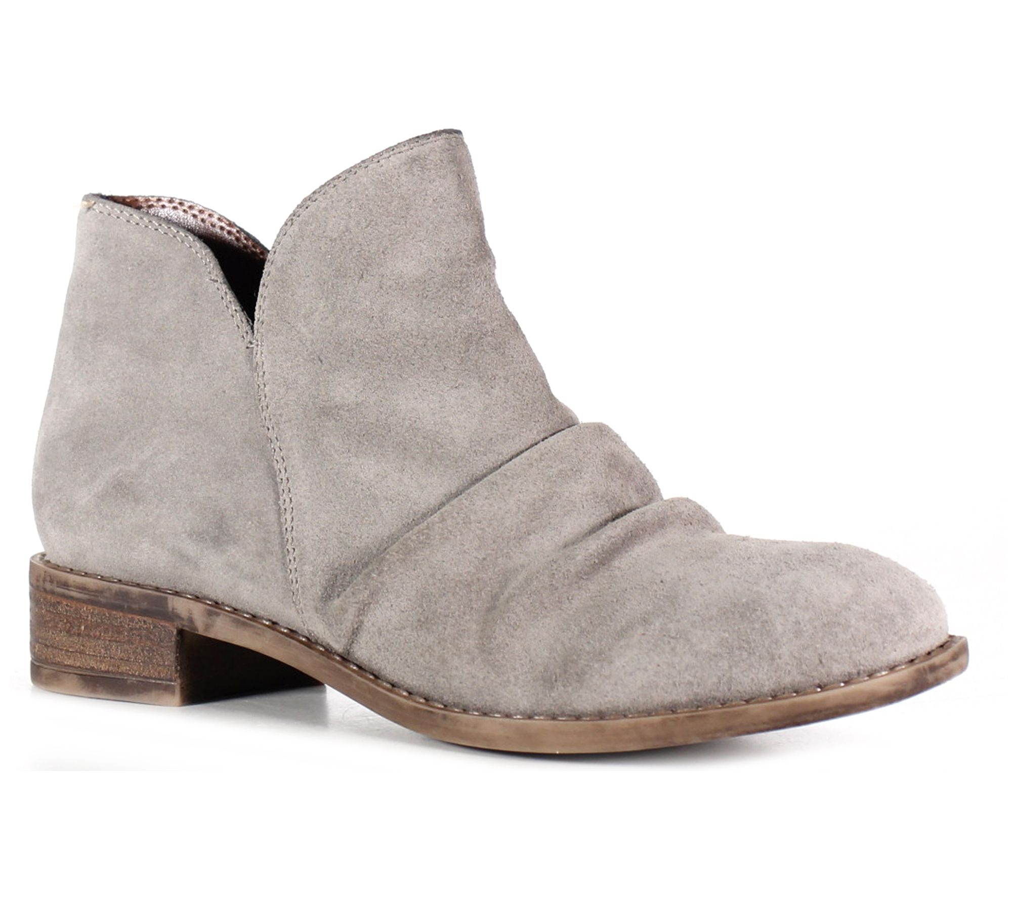 Diba True Ruched Leather Bootie -  Rose Mera