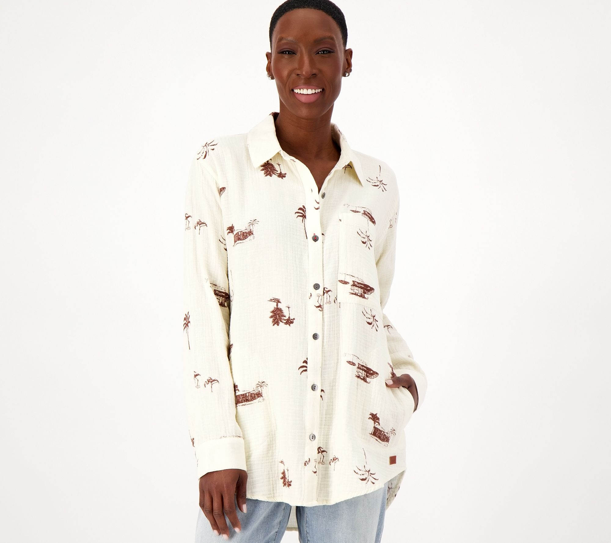 Peace Love World Boheme Regular Gauze Phoebe Tunic - QVC.com