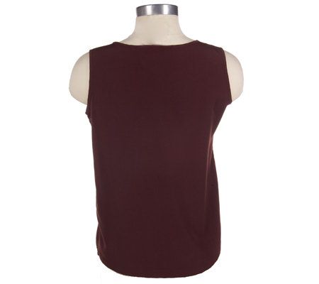 Susan Graver Essentials Peachskin Scoop Neck Tank Top - QVC.com