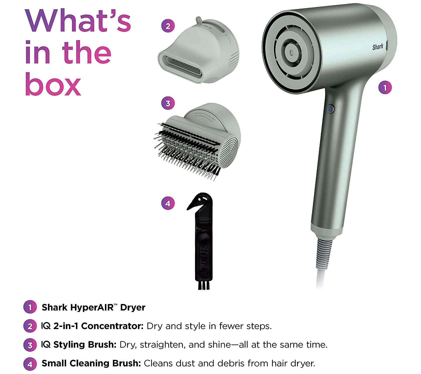 Shark HyperAIR Blow Dryer with Concentrator and Styling Brush 