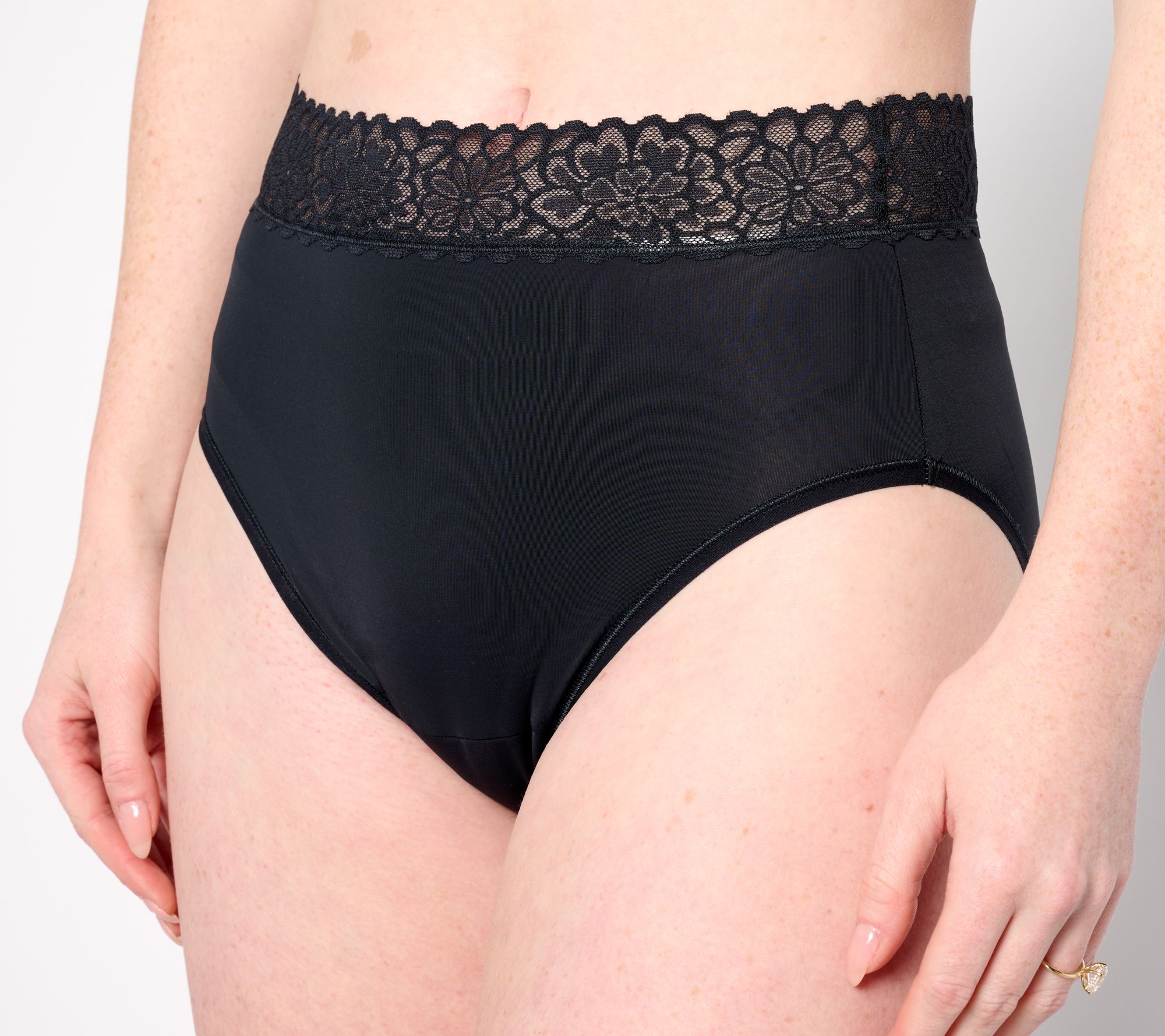 Buy Breezies Microfiber Hi-Cut Panties with Lace Online at