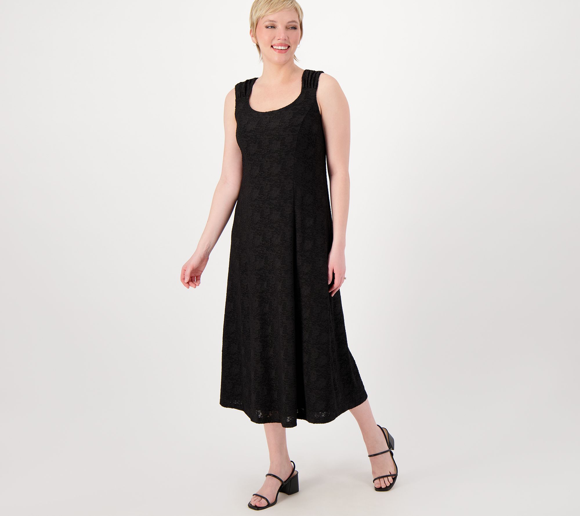 "As Is" Susan Graver Occasions Reg Burnout Knit Sleeveless Midi