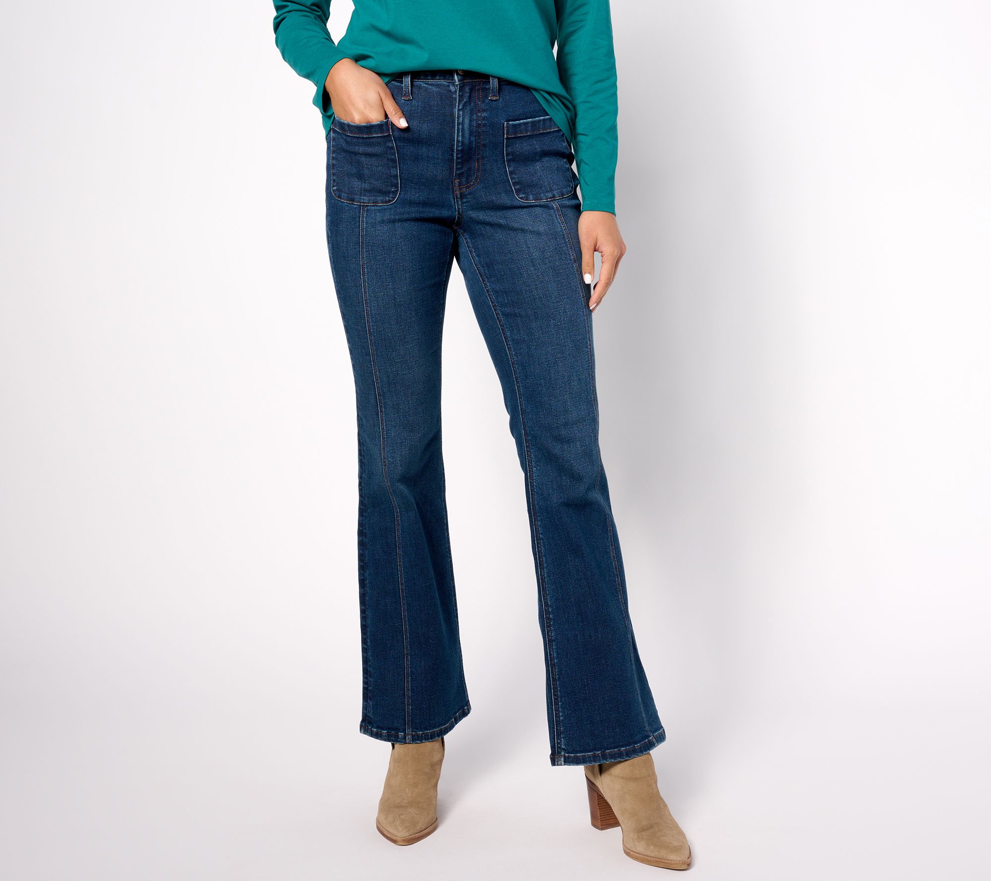 "As Is" Denim & Co. Canyon Retreat Easy Stretch Flare Leg Jean