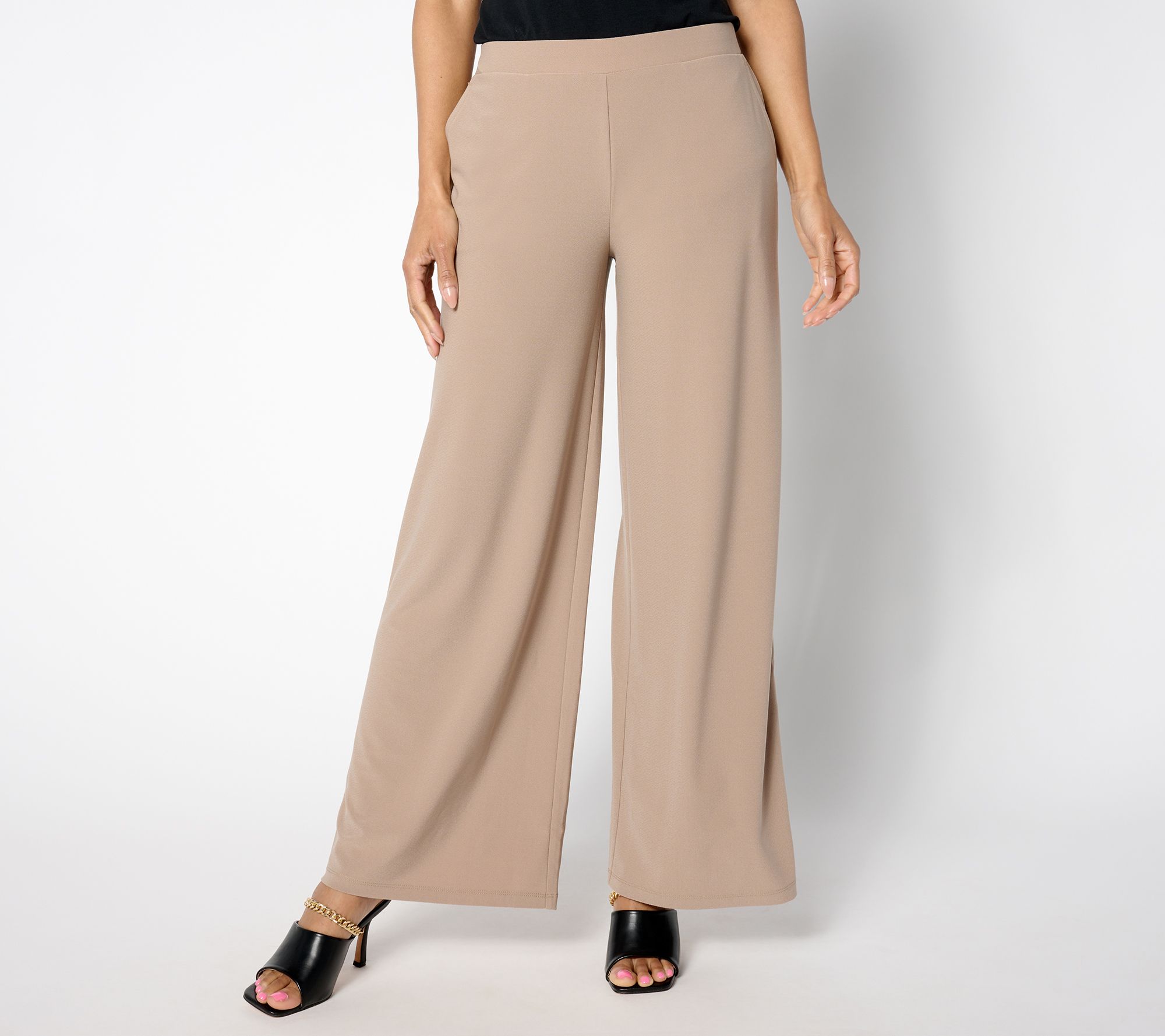 Susan Graver Reg Every Day Textured Liquid Knit Wide-Leg Pants