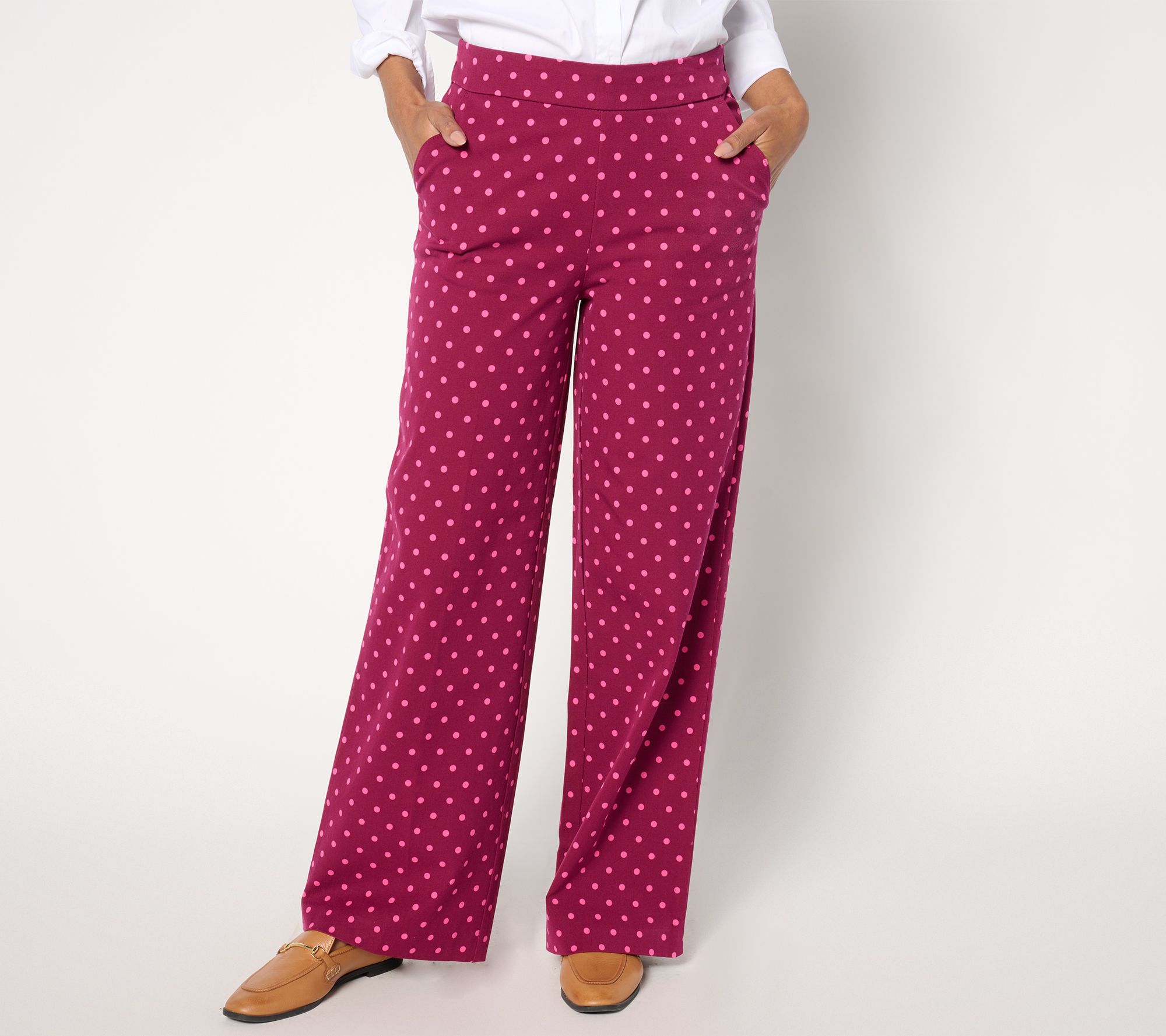 Isaac Mizrahi Live! Petite 24/7 Stretch Printed Straight Pants