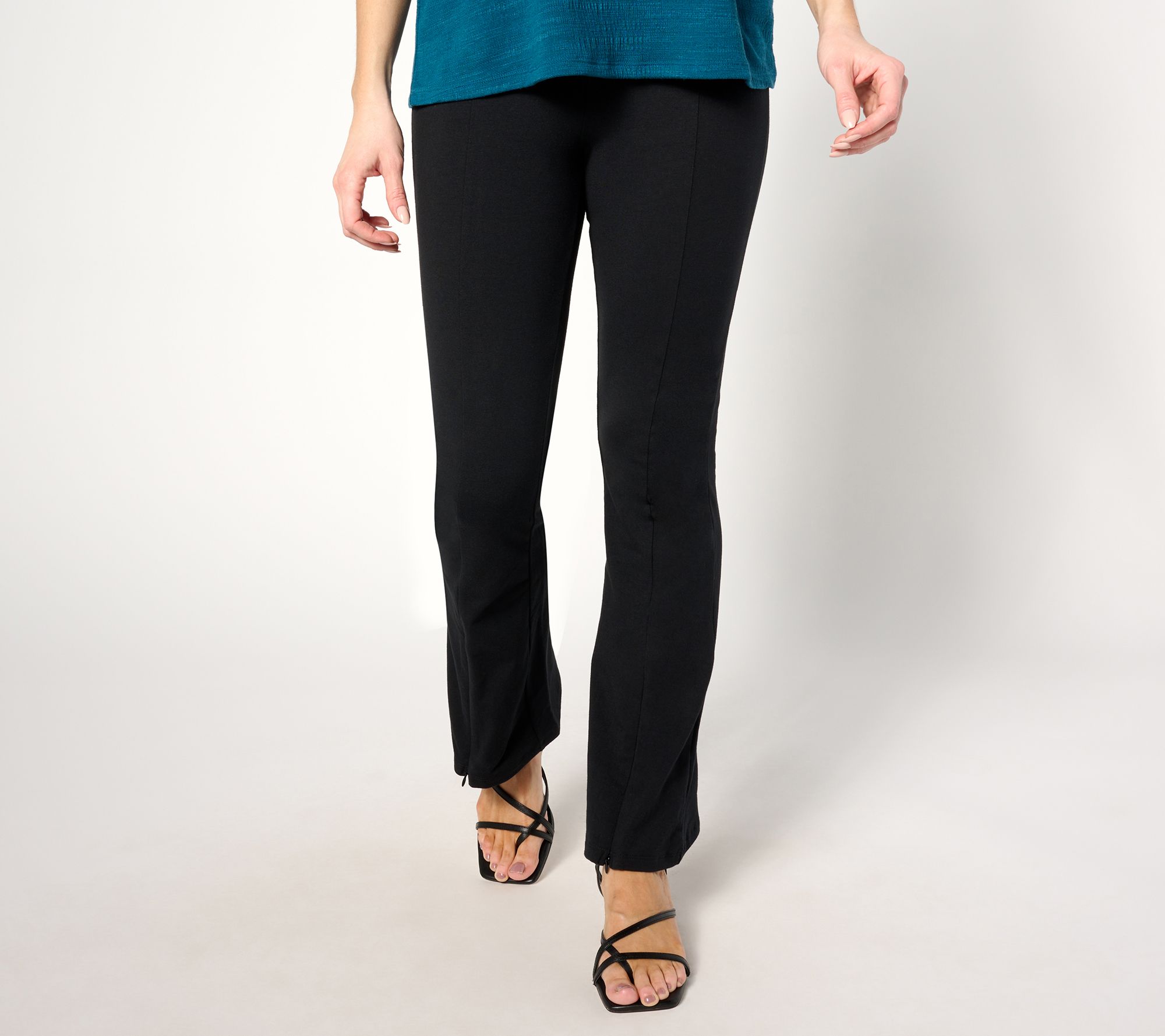 "As Is" Women With Control Regular Jersey Pant with Zipper Detail