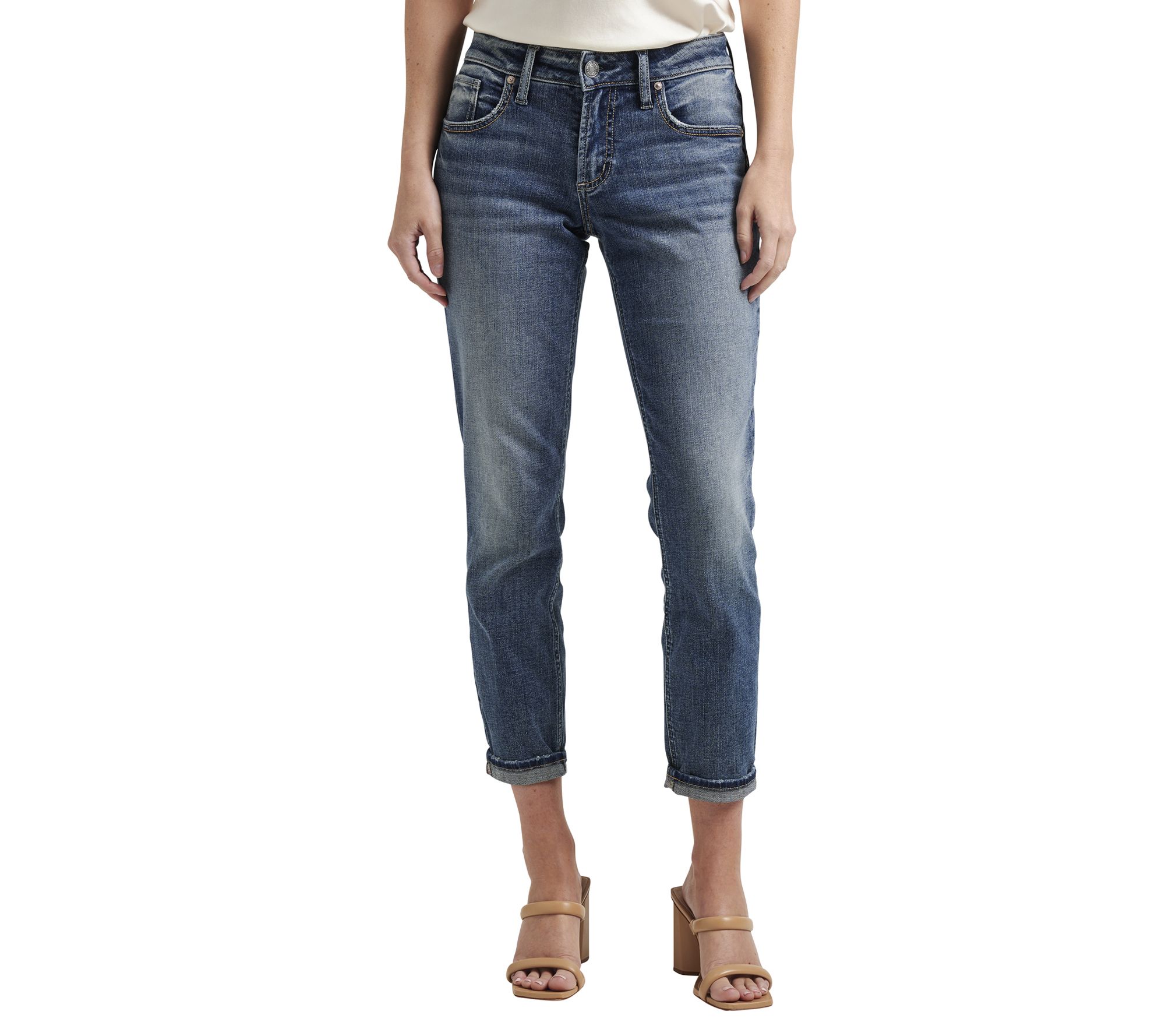 Silver Jeans Co. Boyfriend Mid Rise Slim JeansSCV302 - QVC.com