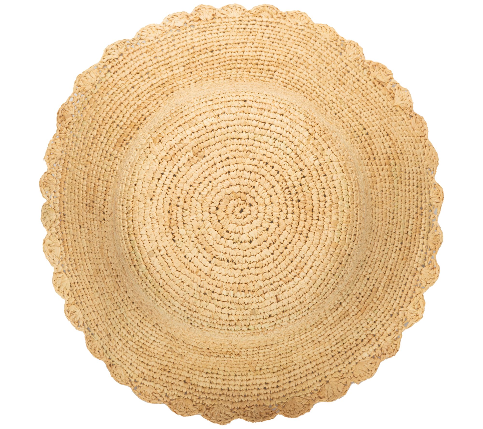 San Diego Hat Co. Hand Crocheted Bucket Hat w/Scalloped Brim - QVC.com