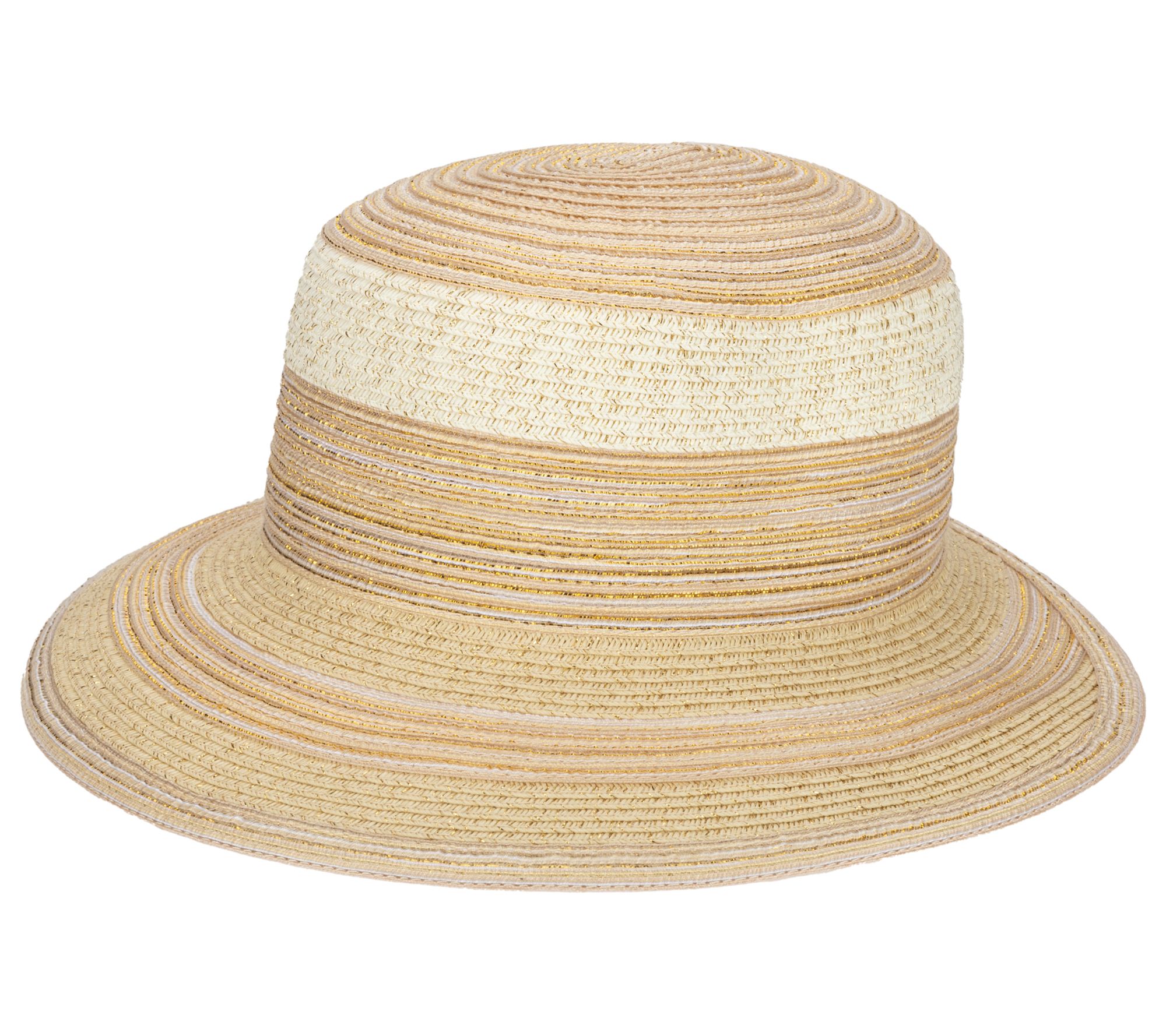 San Diego Hat Co. Ultrabraid with Gold Lurex Face Saver Hat - QVC.com