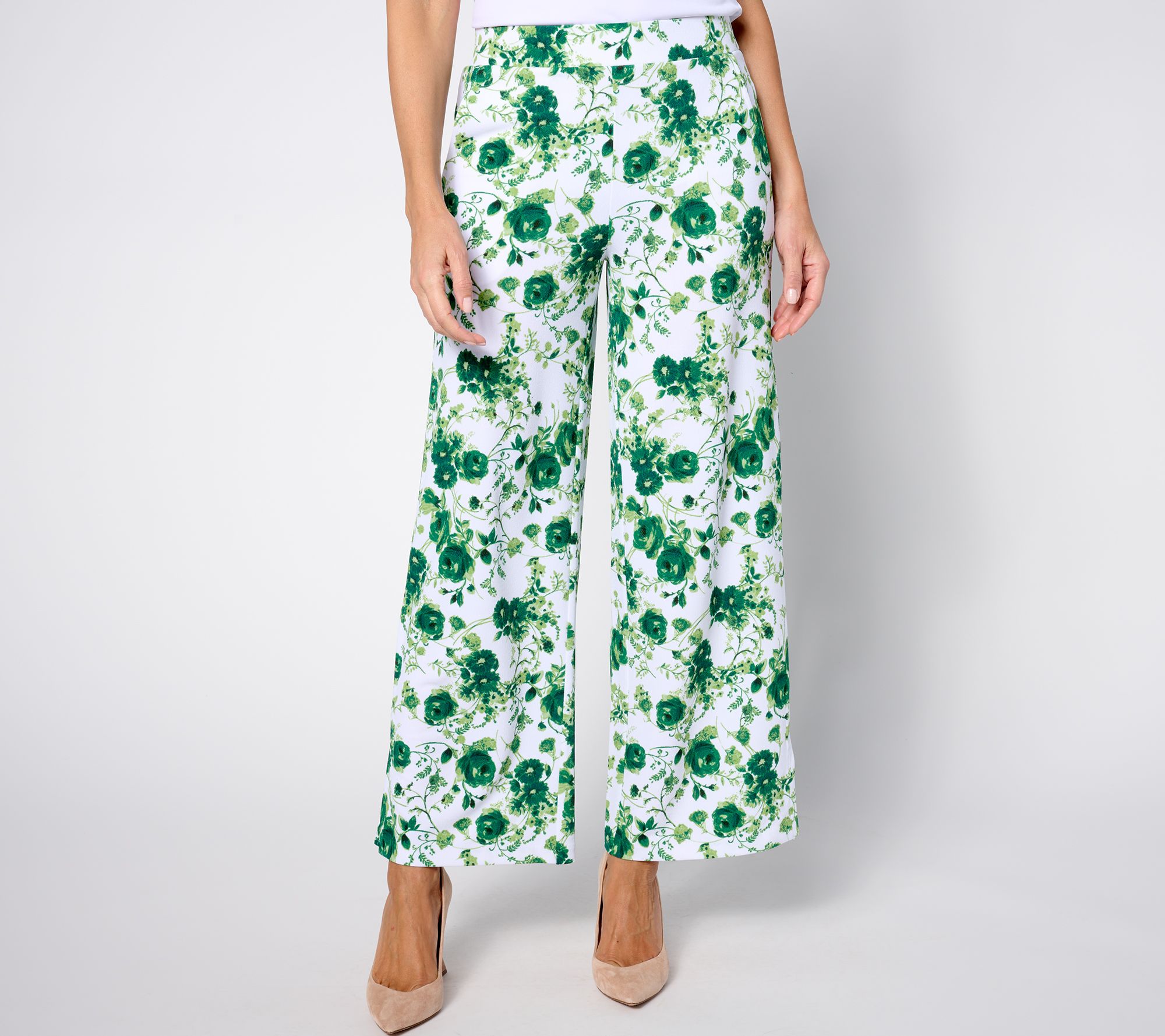 "As Is" Isaac Mizrahi Live! Tall Printed Pebble Knit Statement Pants