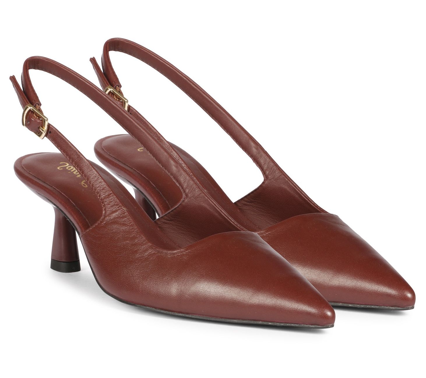 Saint G Leather Slingback Kitten Heel- Cynara