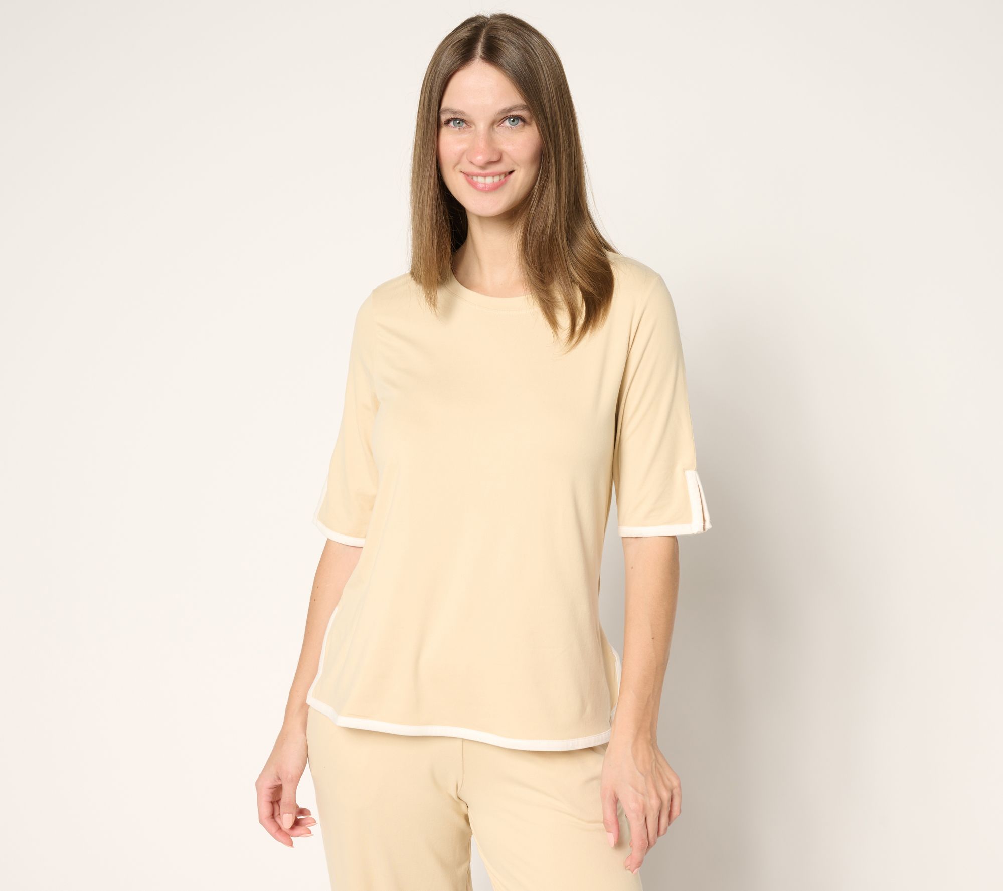Cuddl Duds Flexwear Color Accent Tee