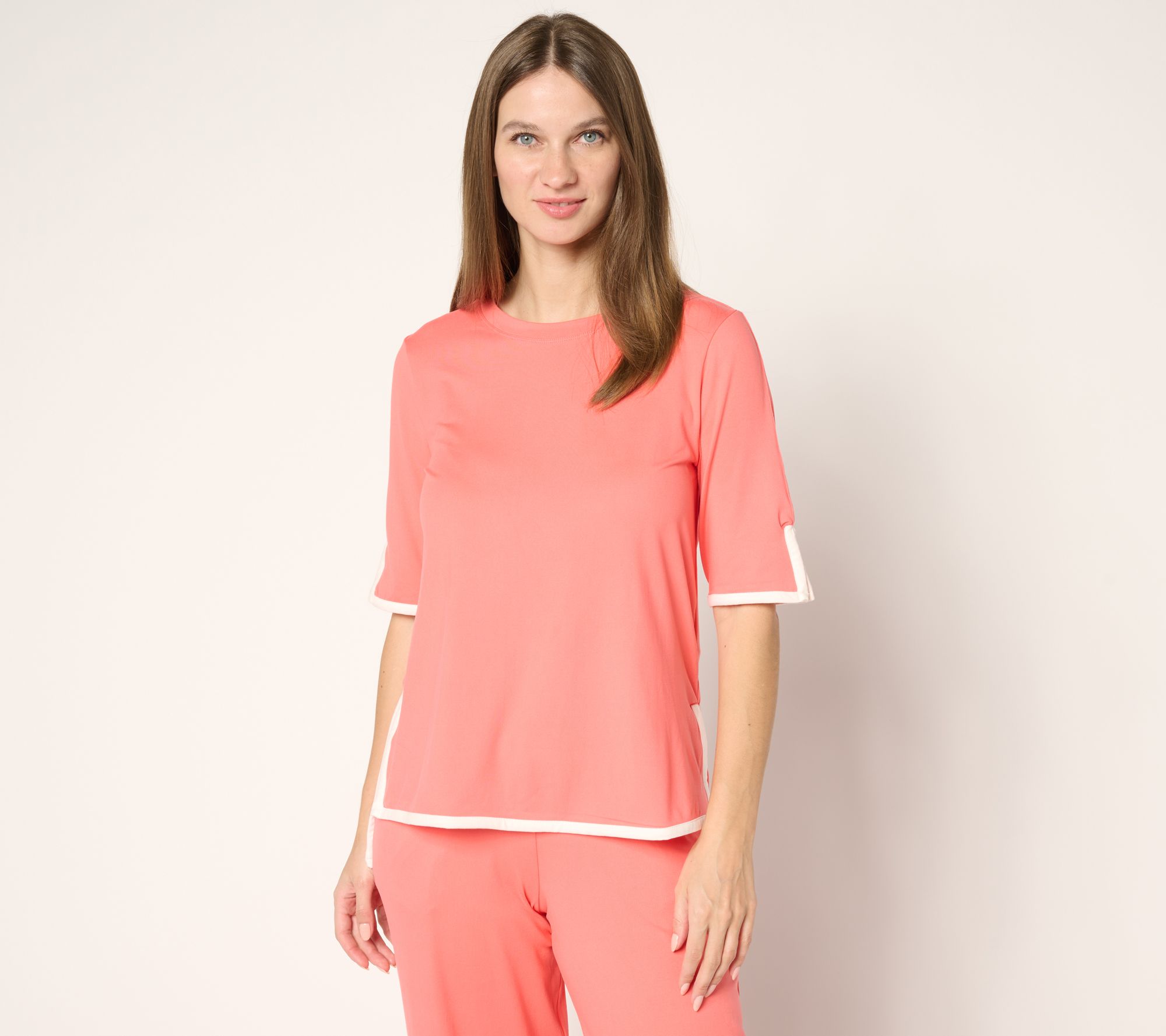 Cuddl Duds Flexwear Color Accent Tee