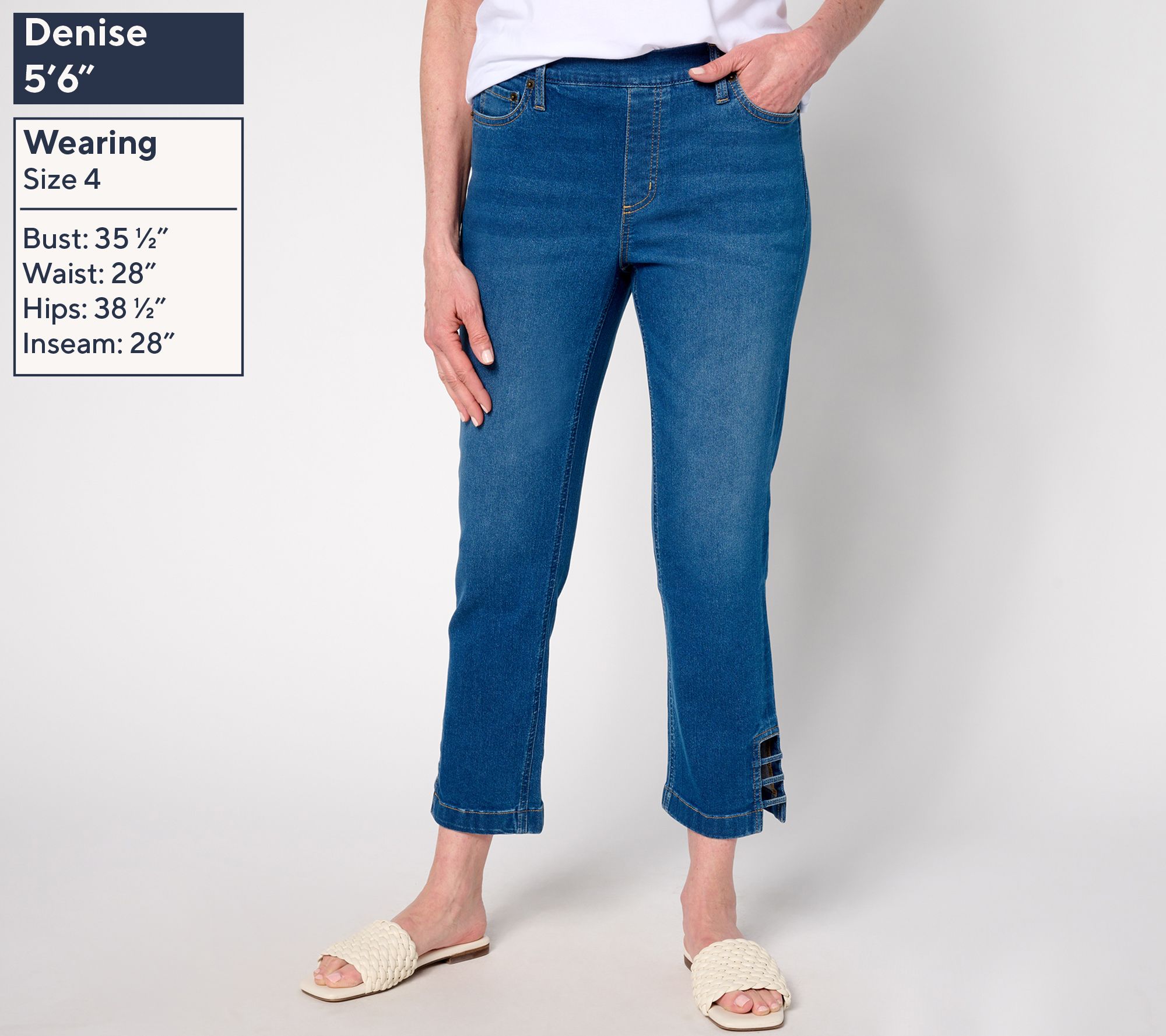 Denim & Co. Tall Indigo Classic Stretch Slim Straight Crop Denim & Co. Tall Indigo Classic Stretch Slim Straight Crop