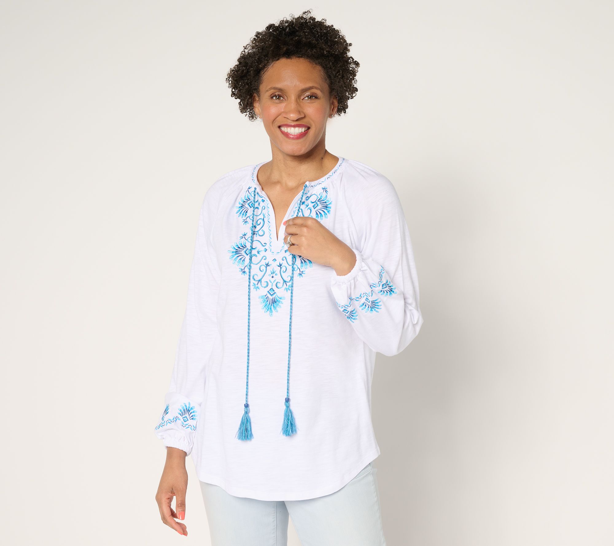 Bellisima by Kim Gravel Mykonos Mamma Mia Embroidered Top