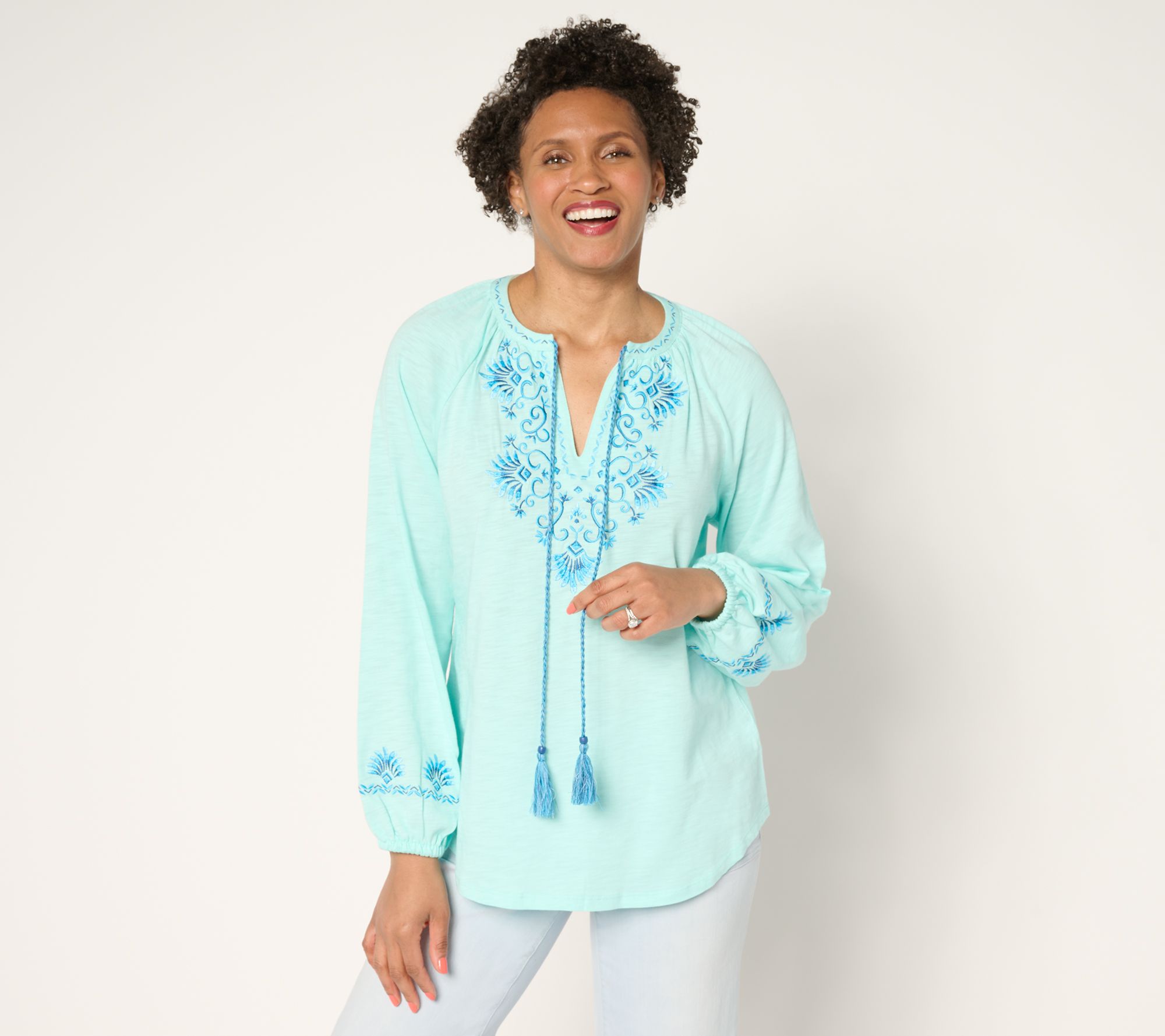 Bellisima by Kim Gravel Mykonos Mamma Mia Embroidered Top
