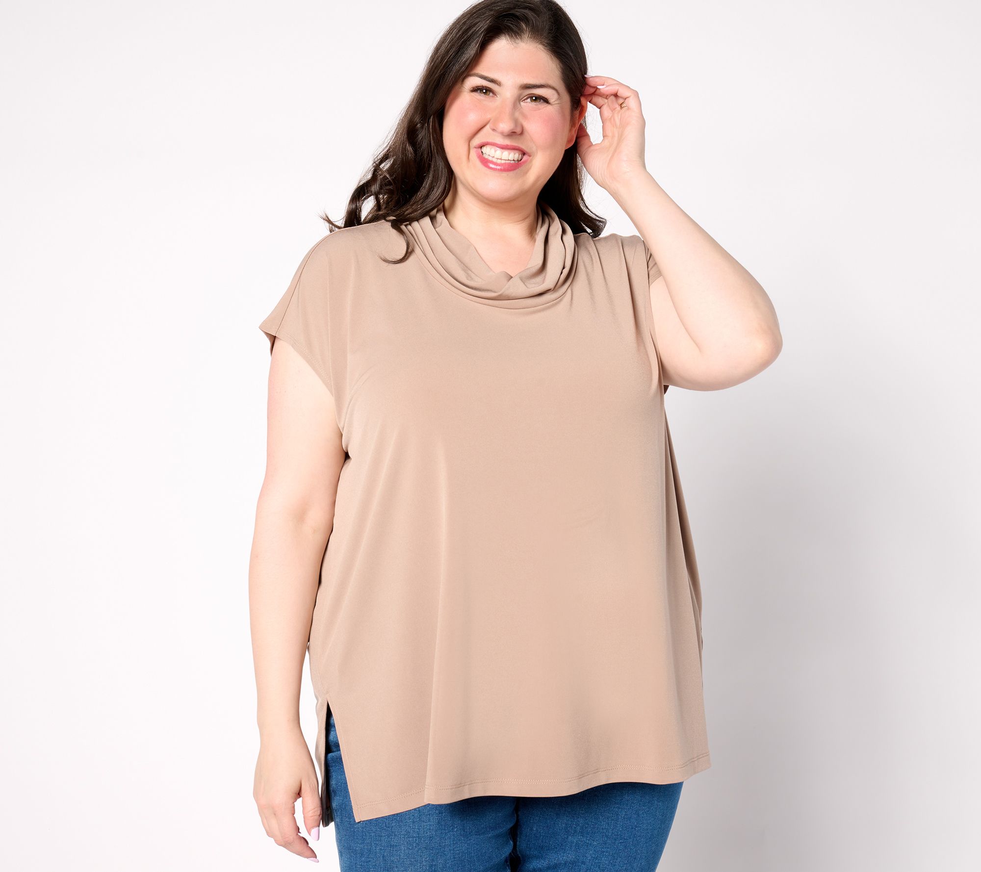 "As Is" Susan Graver Modern Essentials Petite Liquid Knit Tunic