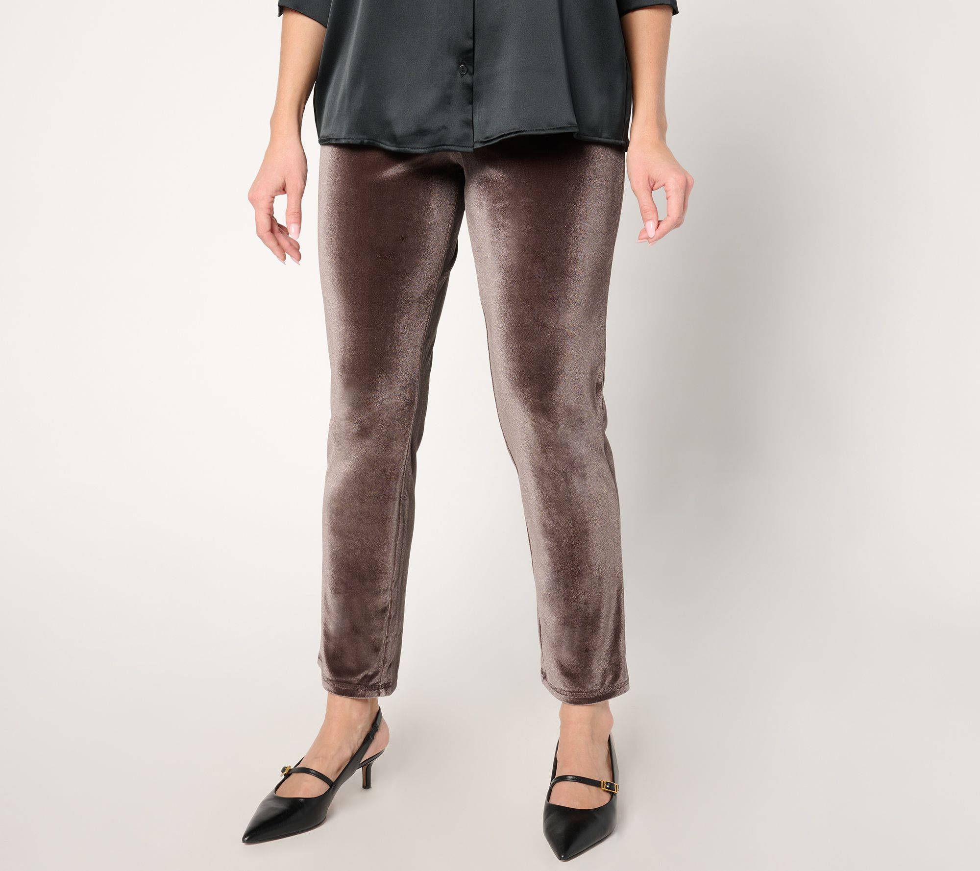 "As Is" BEAUTIFUL by Lawrence Zarian Regular Velvet Cigarette Pant