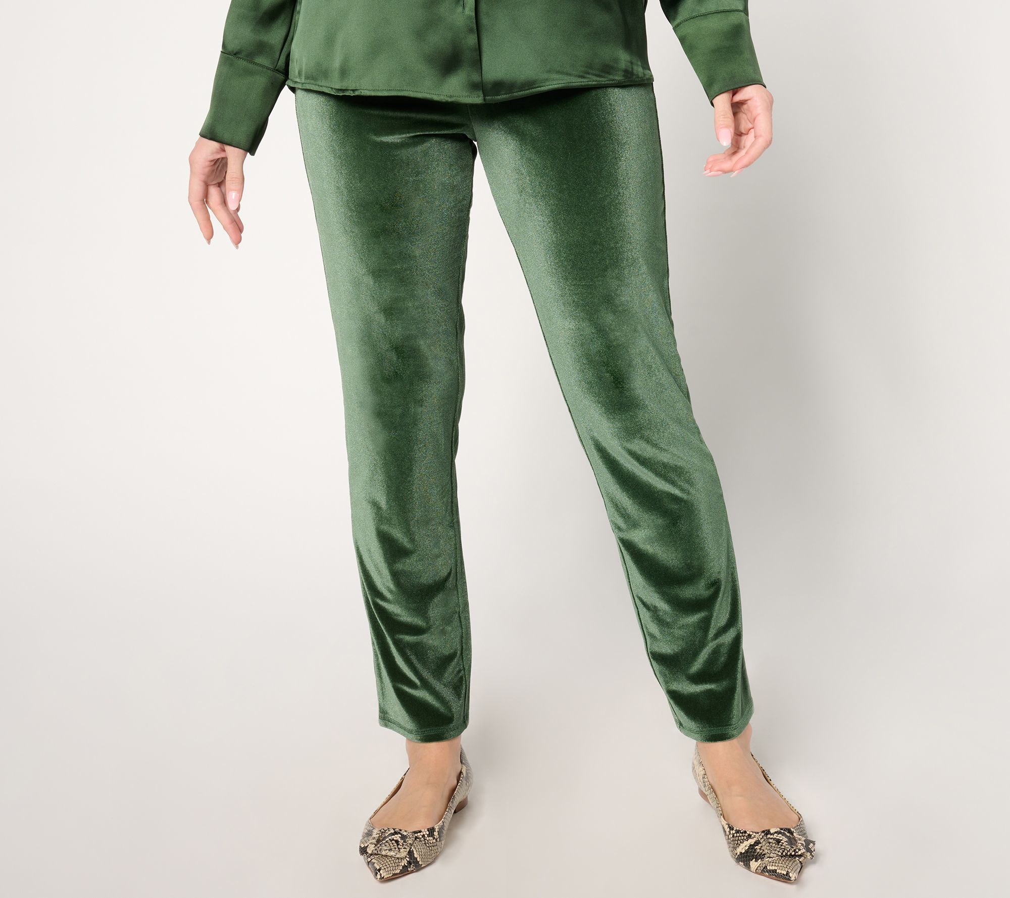 "As Is" BEAUTIFUL by Lawrence Zarian Regular Velvet Cigarette Pant