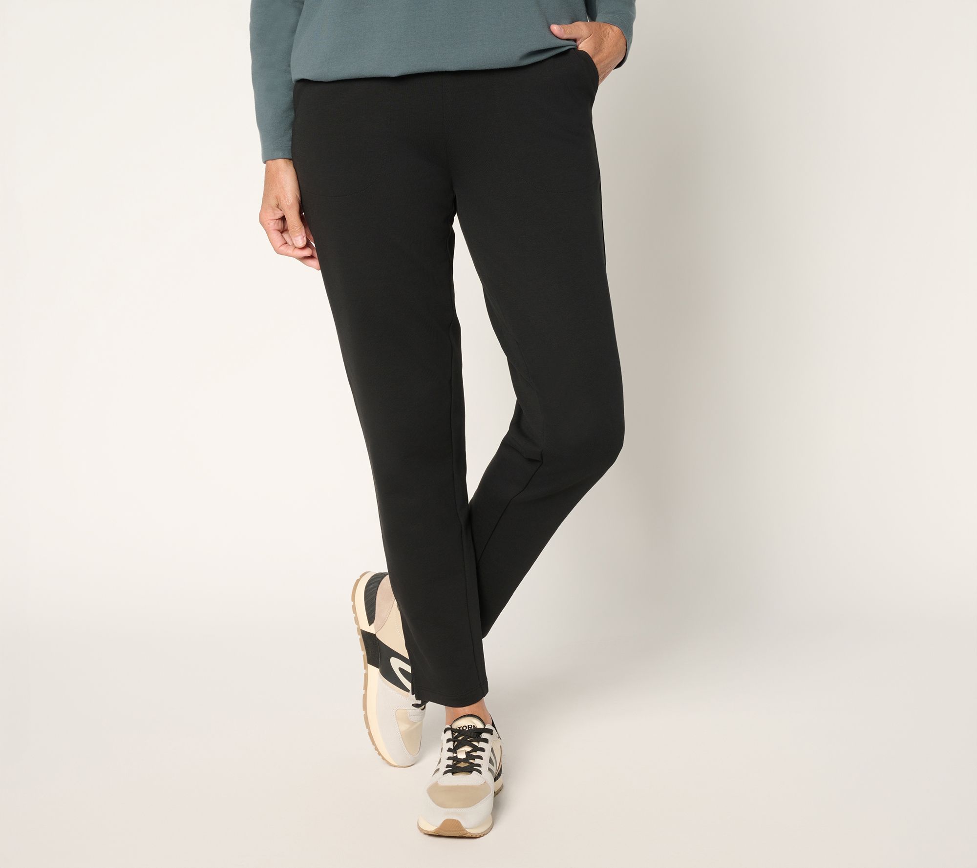 Denim & Co. Active Tall Brushed Back French Terry Ankle Pant