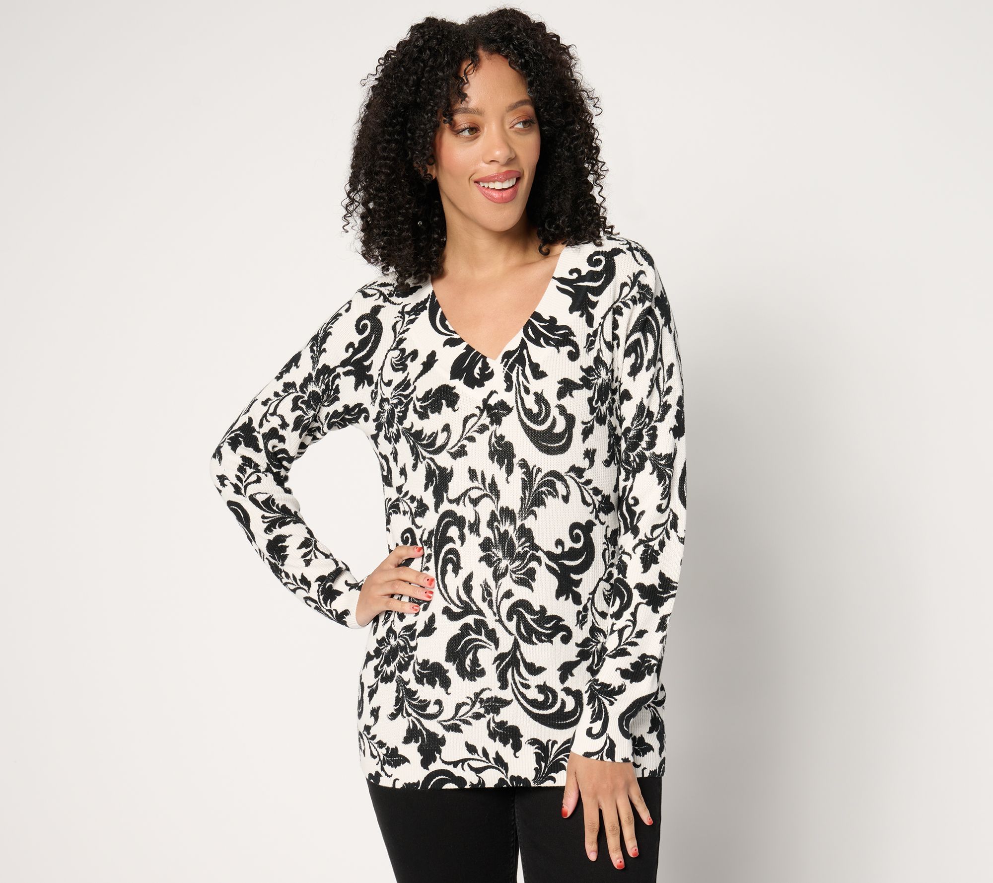"As Is" BEAUTIFUL by Lawrence Zarian V-Neck Pullover