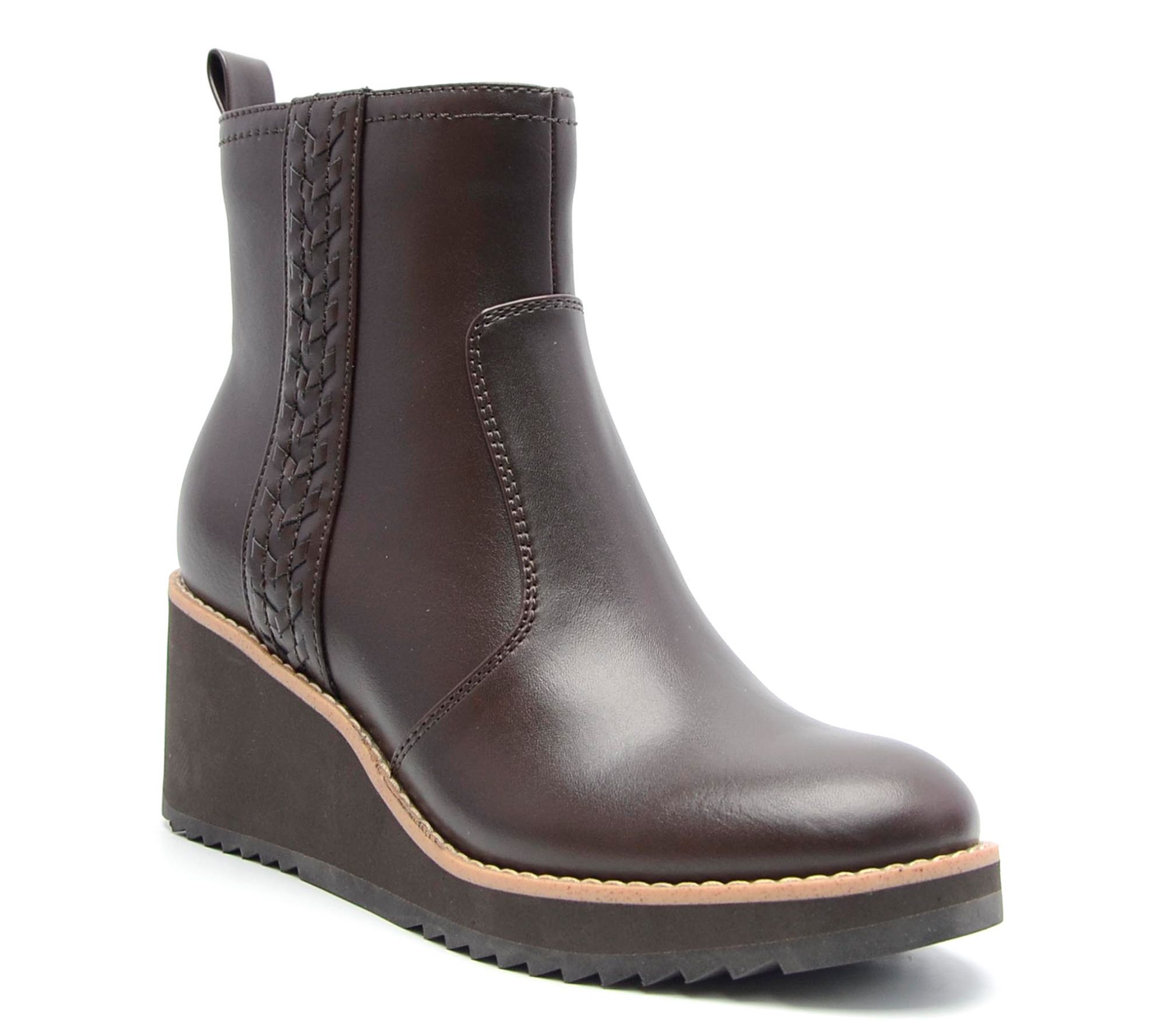 Earth Wedge Boot with Braiding Detail -Camryn