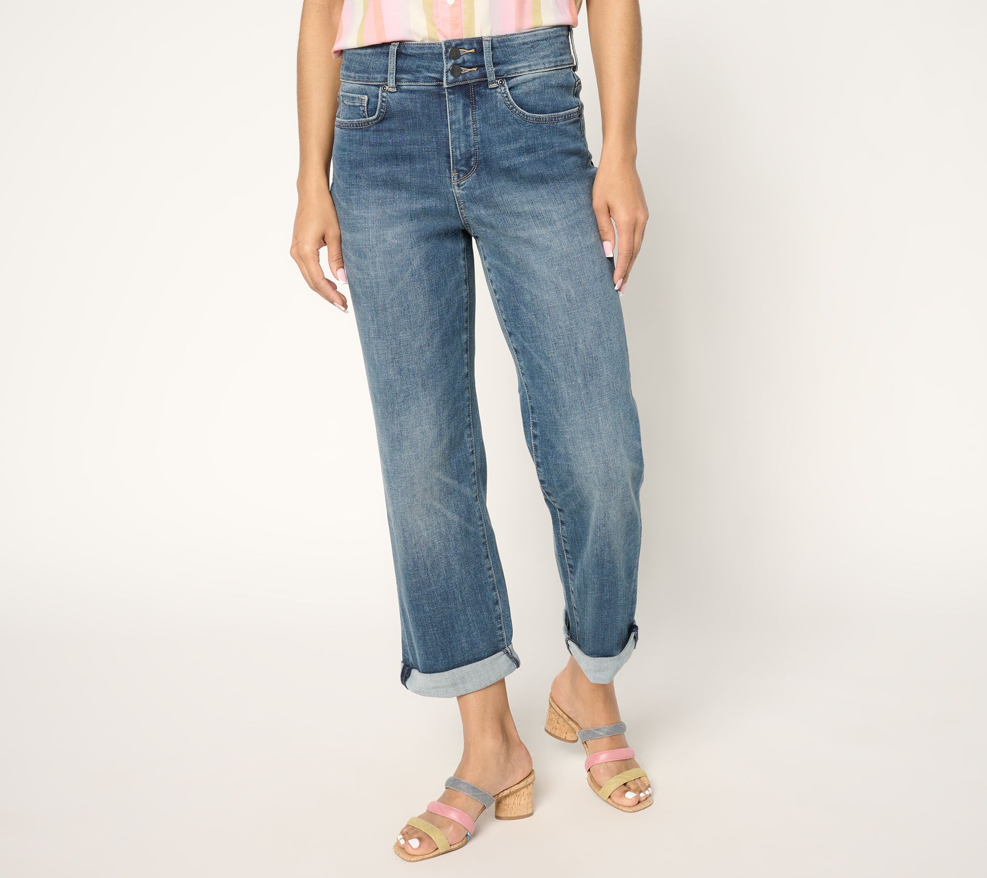 "As Is" NYDJ High Rise Bailey Relaxed Straight Crop Jeans