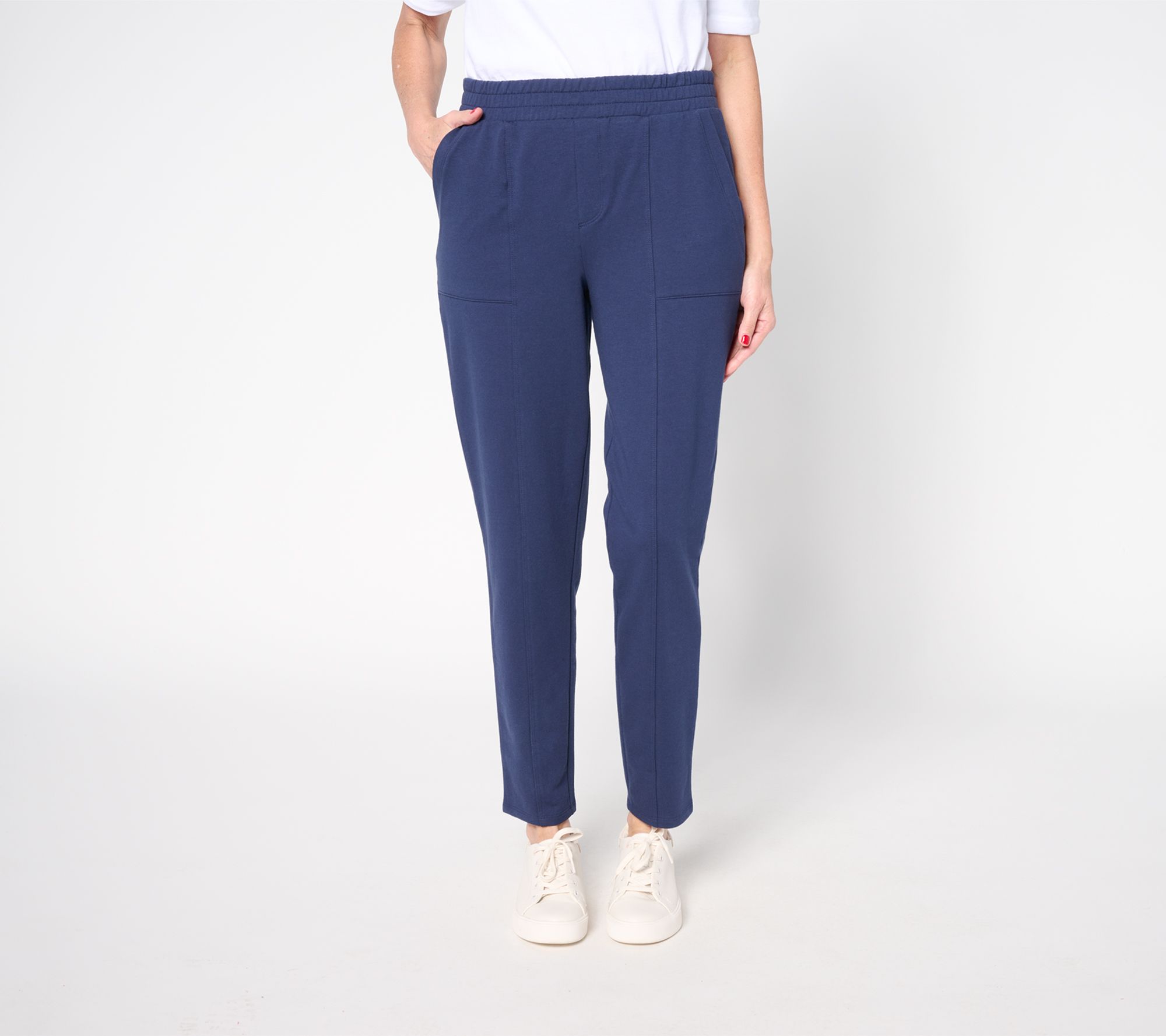 "As Is" Denim & Co. Active Petite French Terry Tapered Ankle Pant
