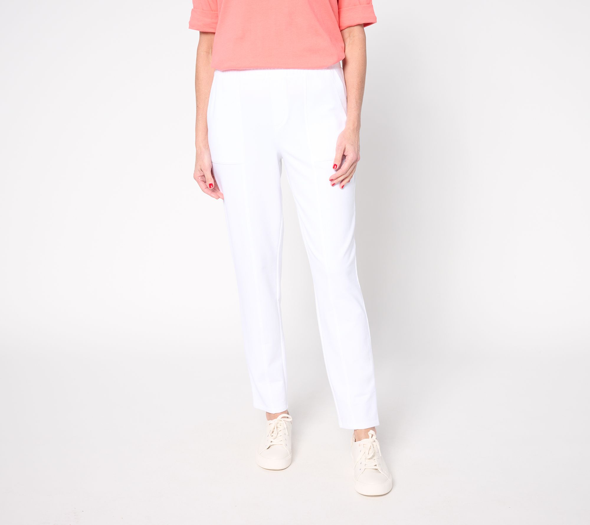 "As Is" Denim & Co. Active Petite French Terry Tapered Ankle Pant