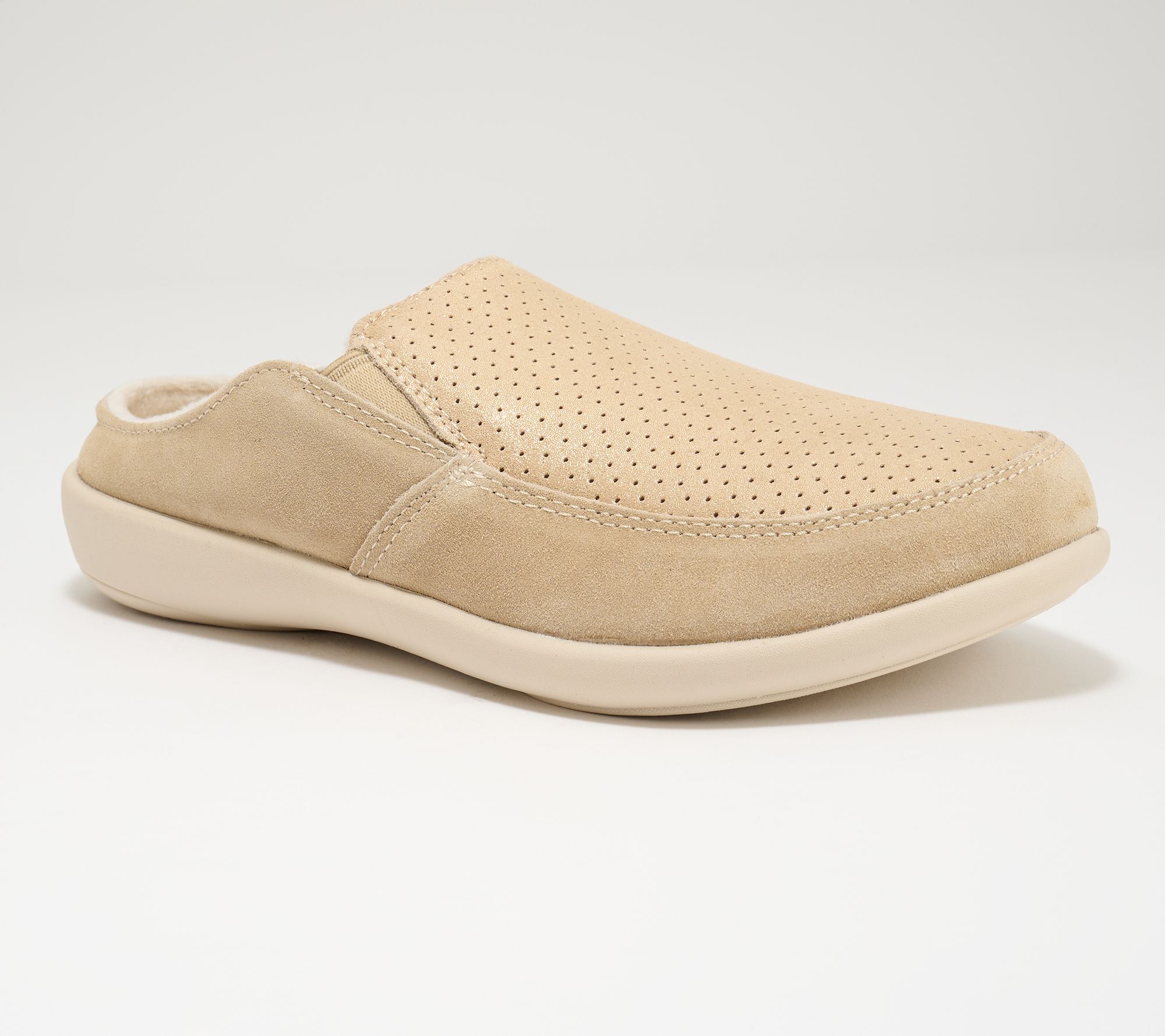 Revitalign Orthotic Shimmer Suede Mules - Siesta Ease