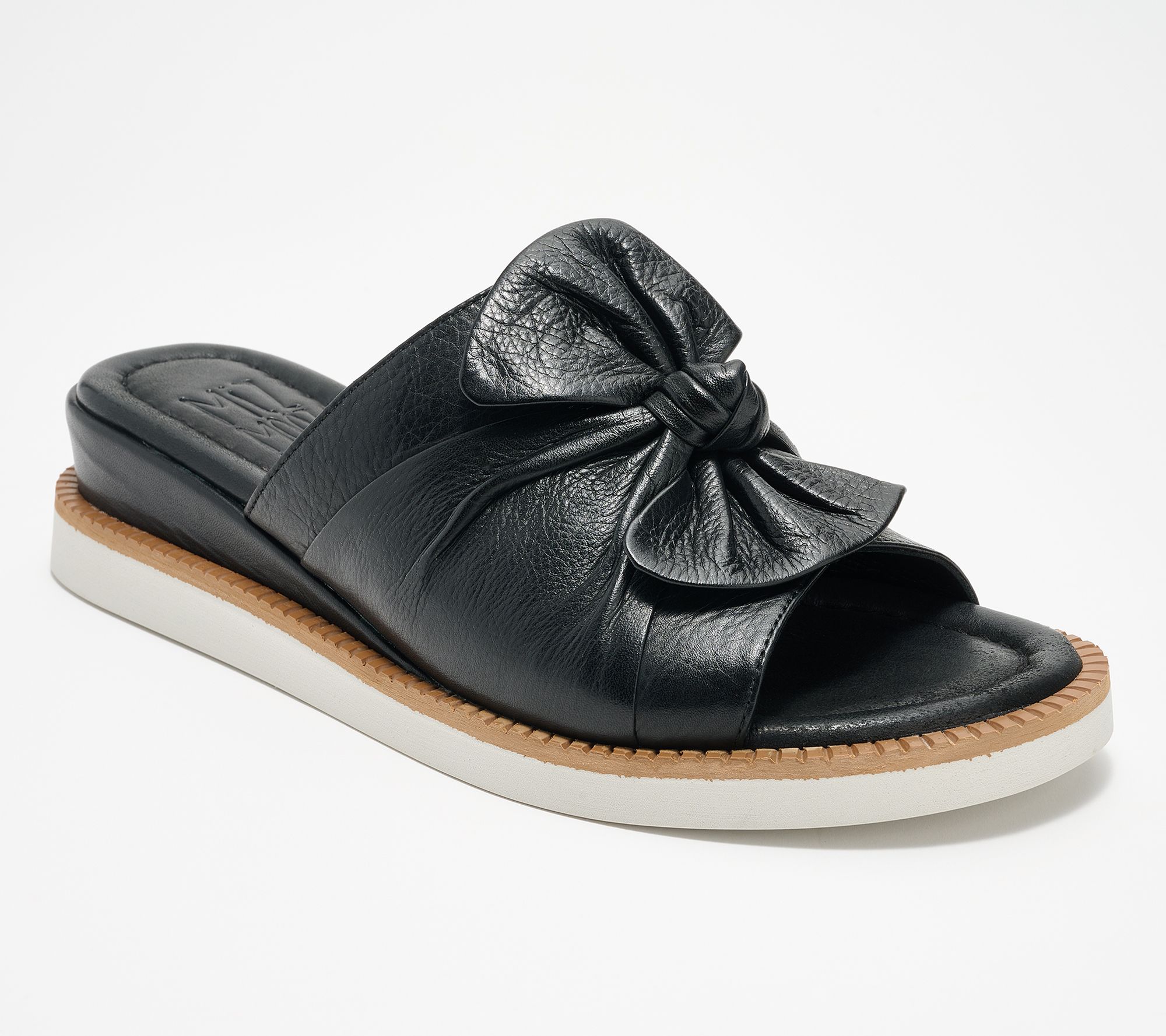 "As Is" Miz Mooz Leather Wedge Slide Sandals - Evy