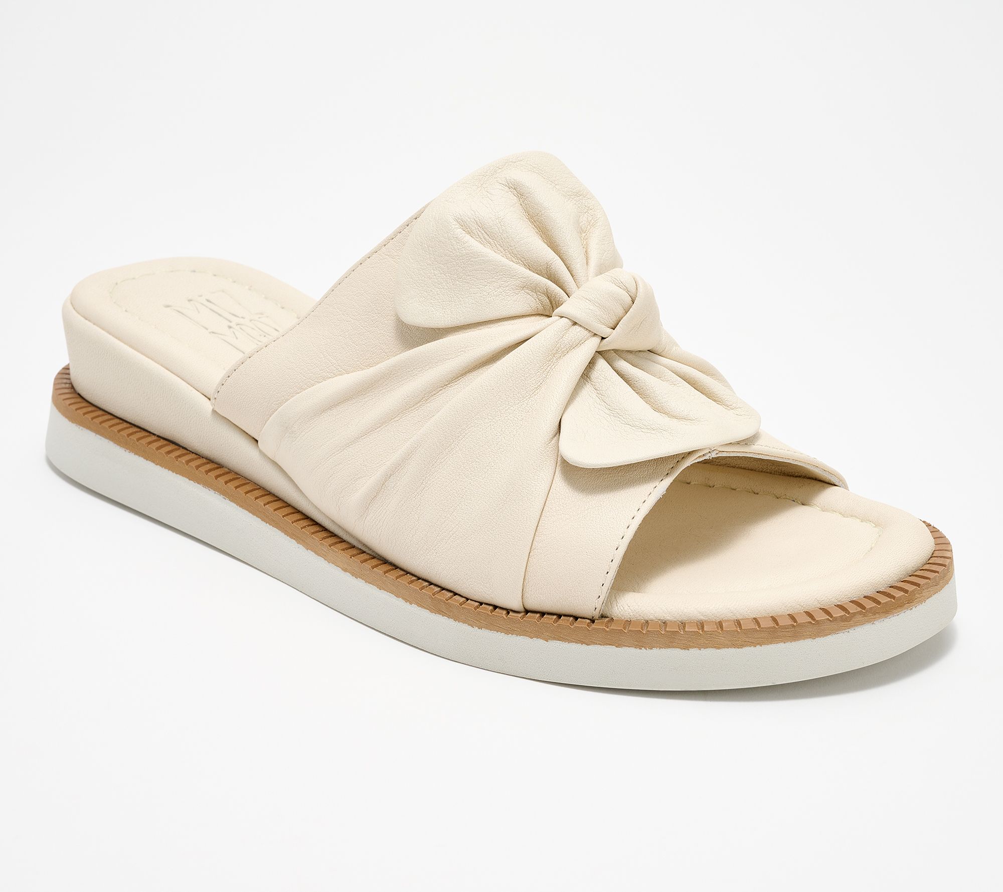 "As Is" Miz Mooz Leather Wedge Slide Sandals - Evy