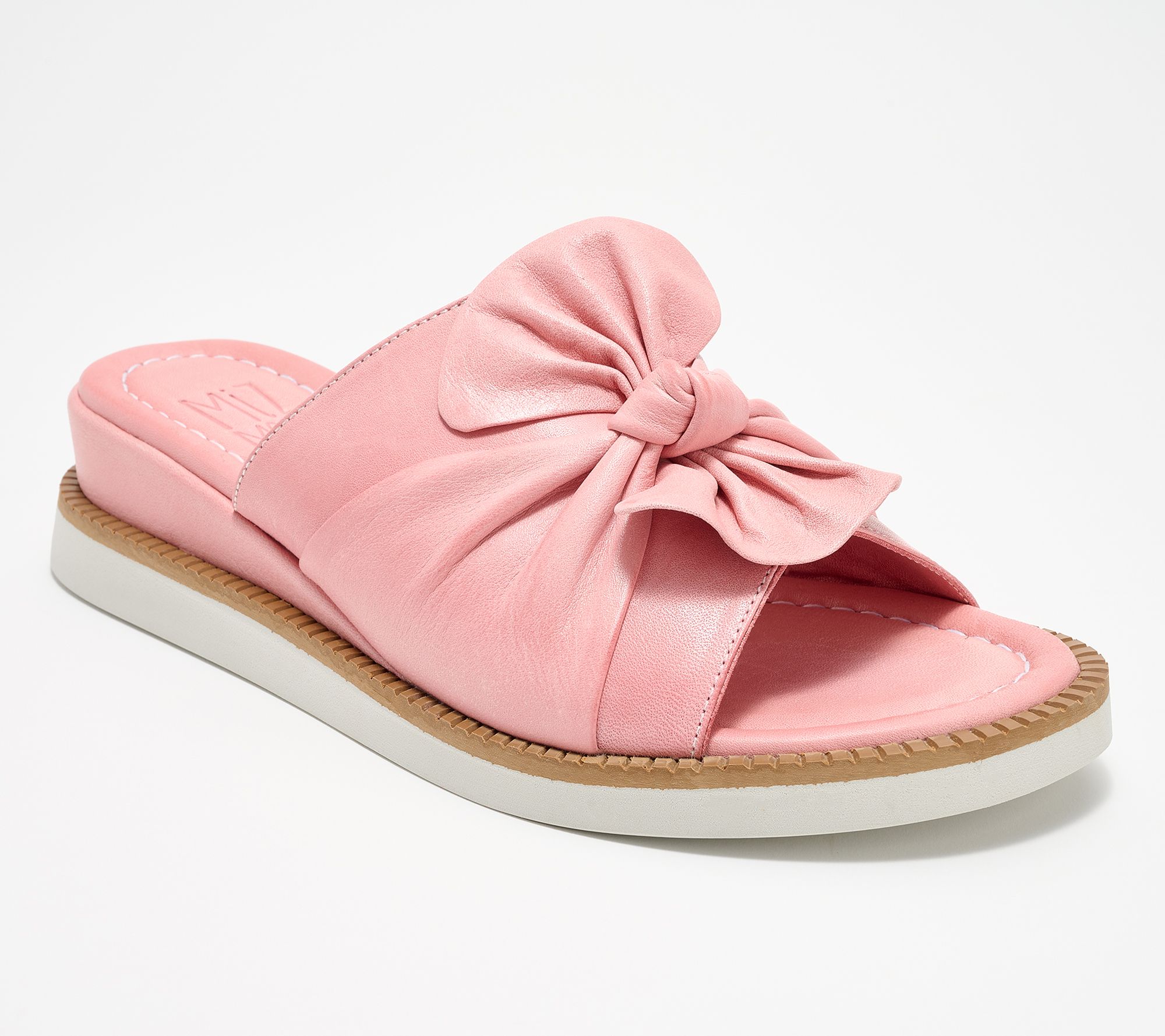 "As Is" Miz Mooz Leather Wedge Slide Sandals - Evy