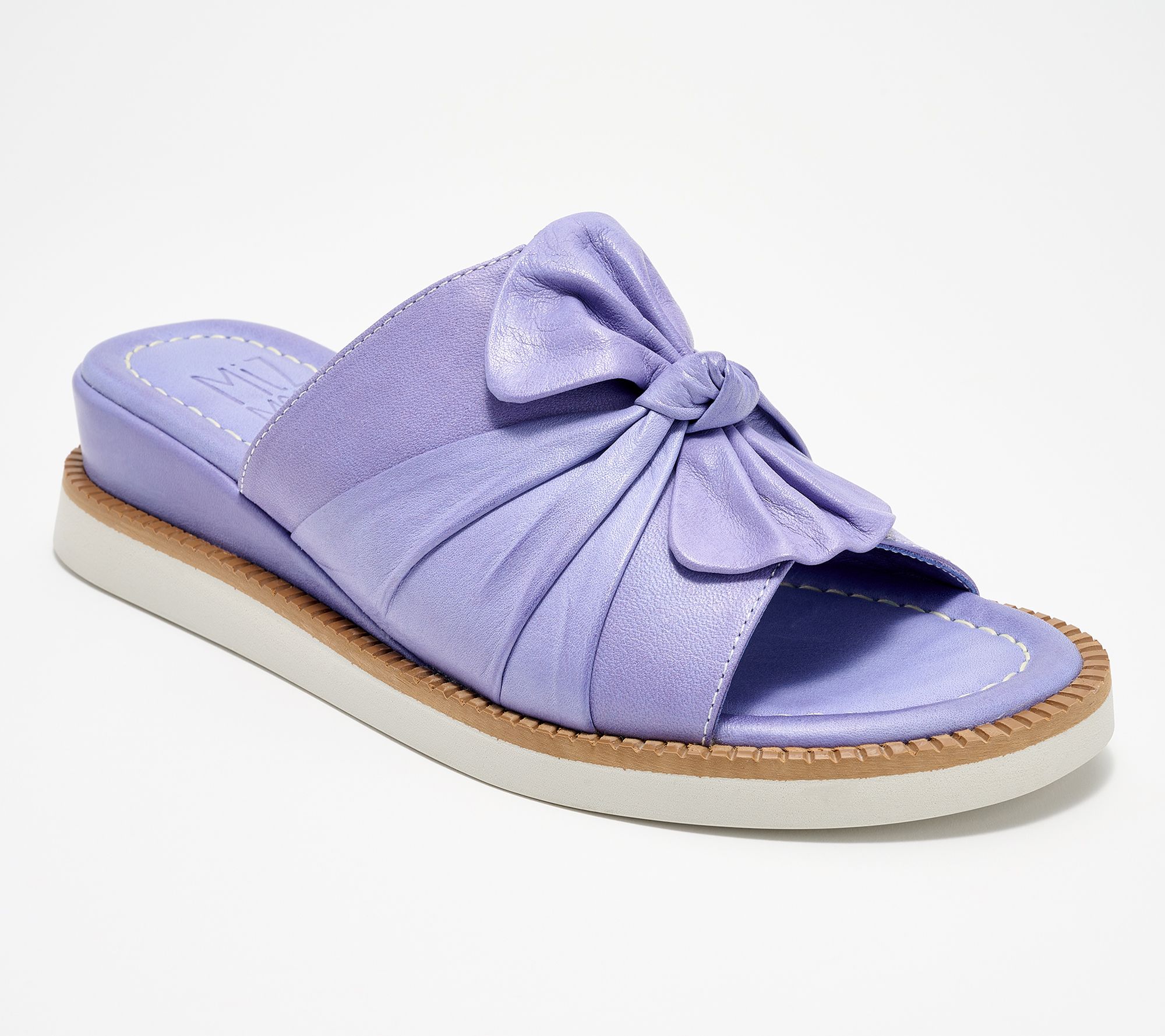 "As Is" Miz Mooz Leather Wedge Slide Sandals - Evy