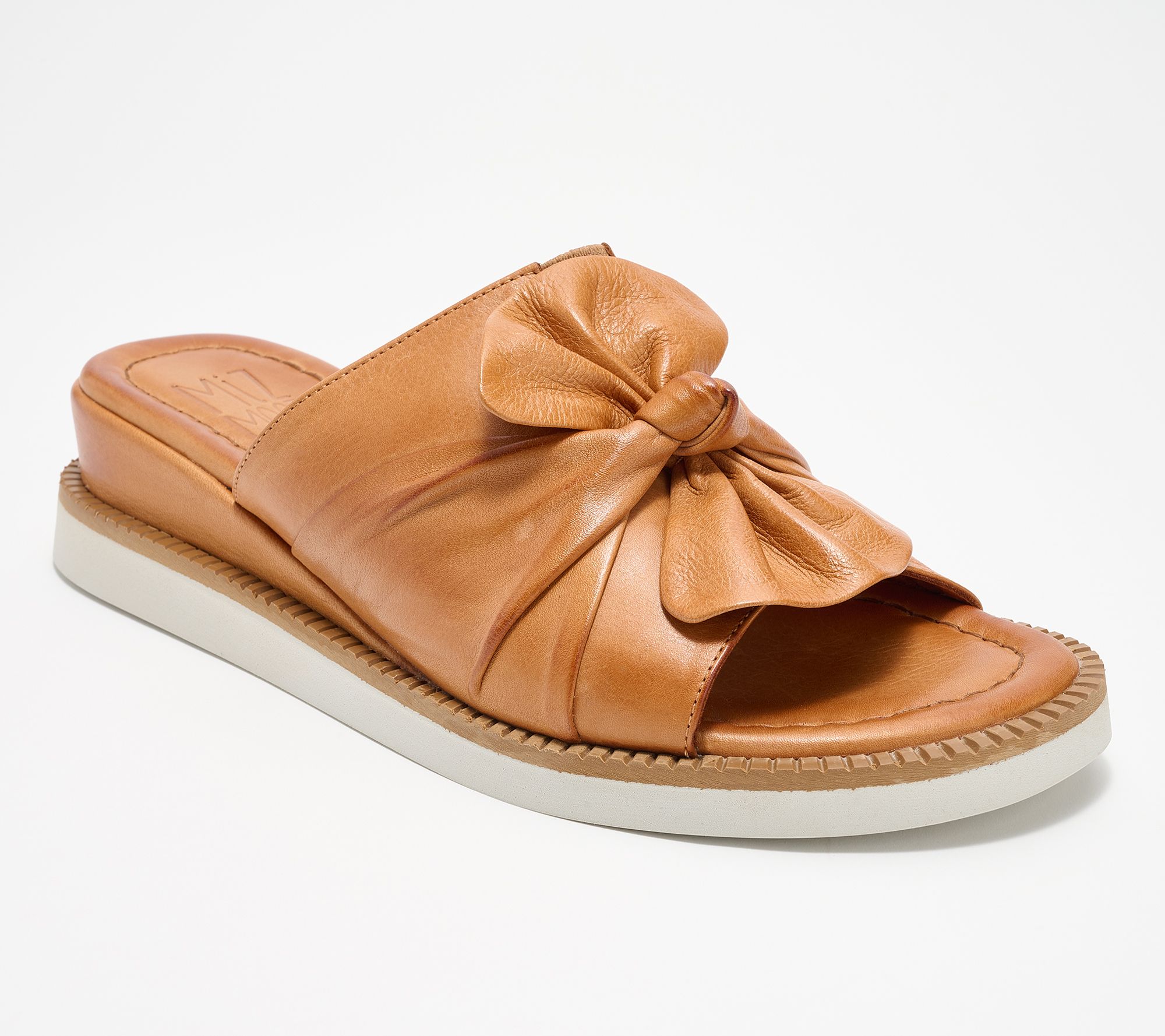 "As Is" Miz Mooz Leather Wedge Slide Sandals - Evy