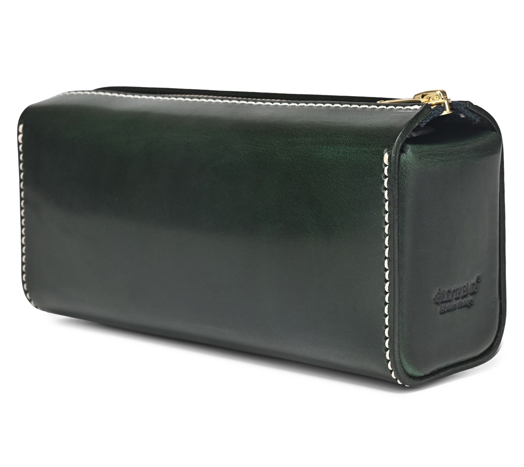 Old Trend Portable Leather Zip Top Box