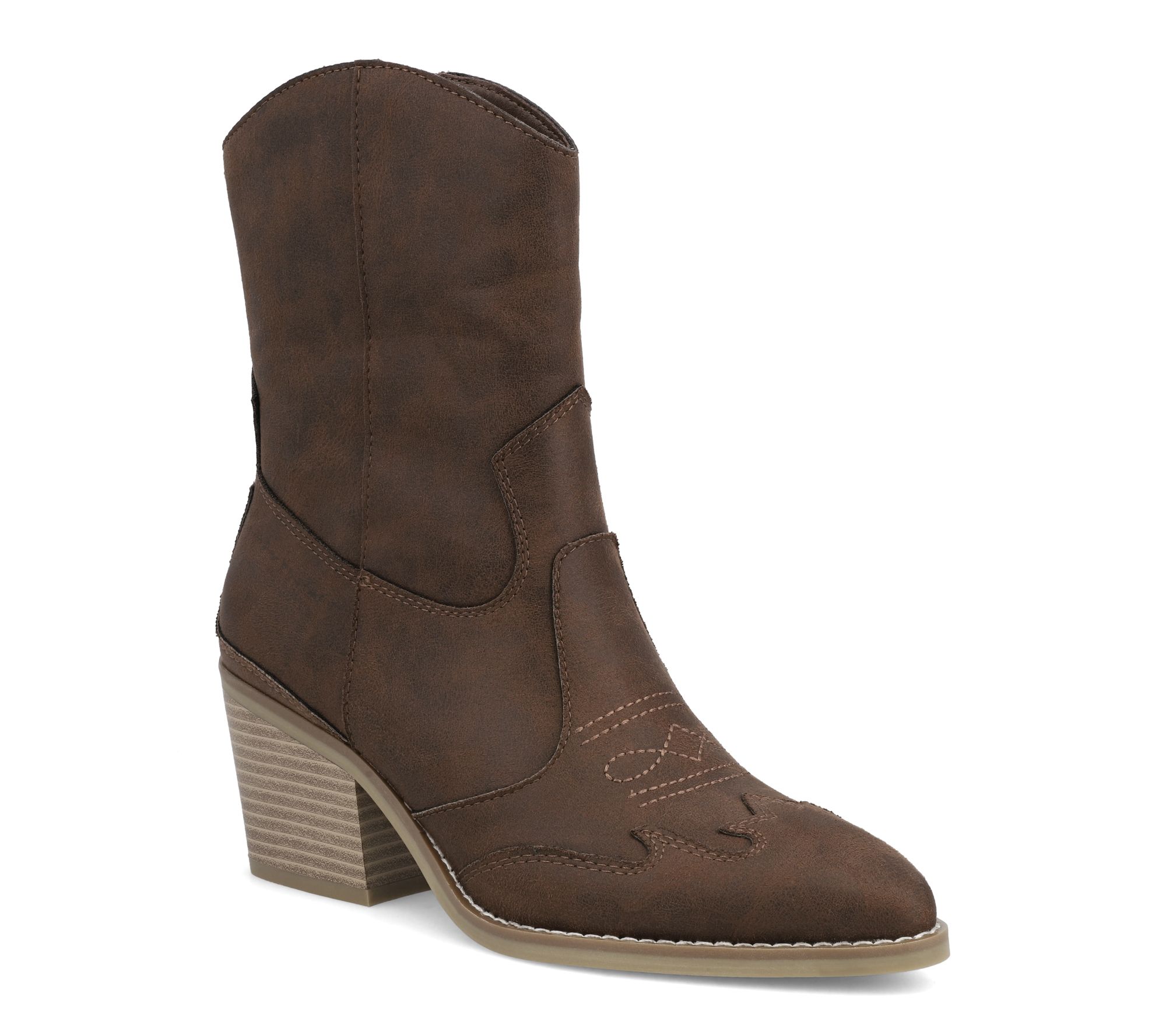 MIA Pointed Toe Western Style Boots - Clorinda