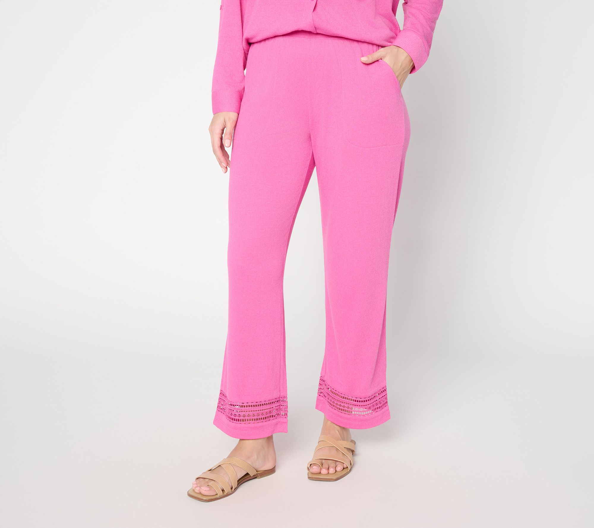 Denim & Co. Beach Regular Knit Gauze Ankle Pants