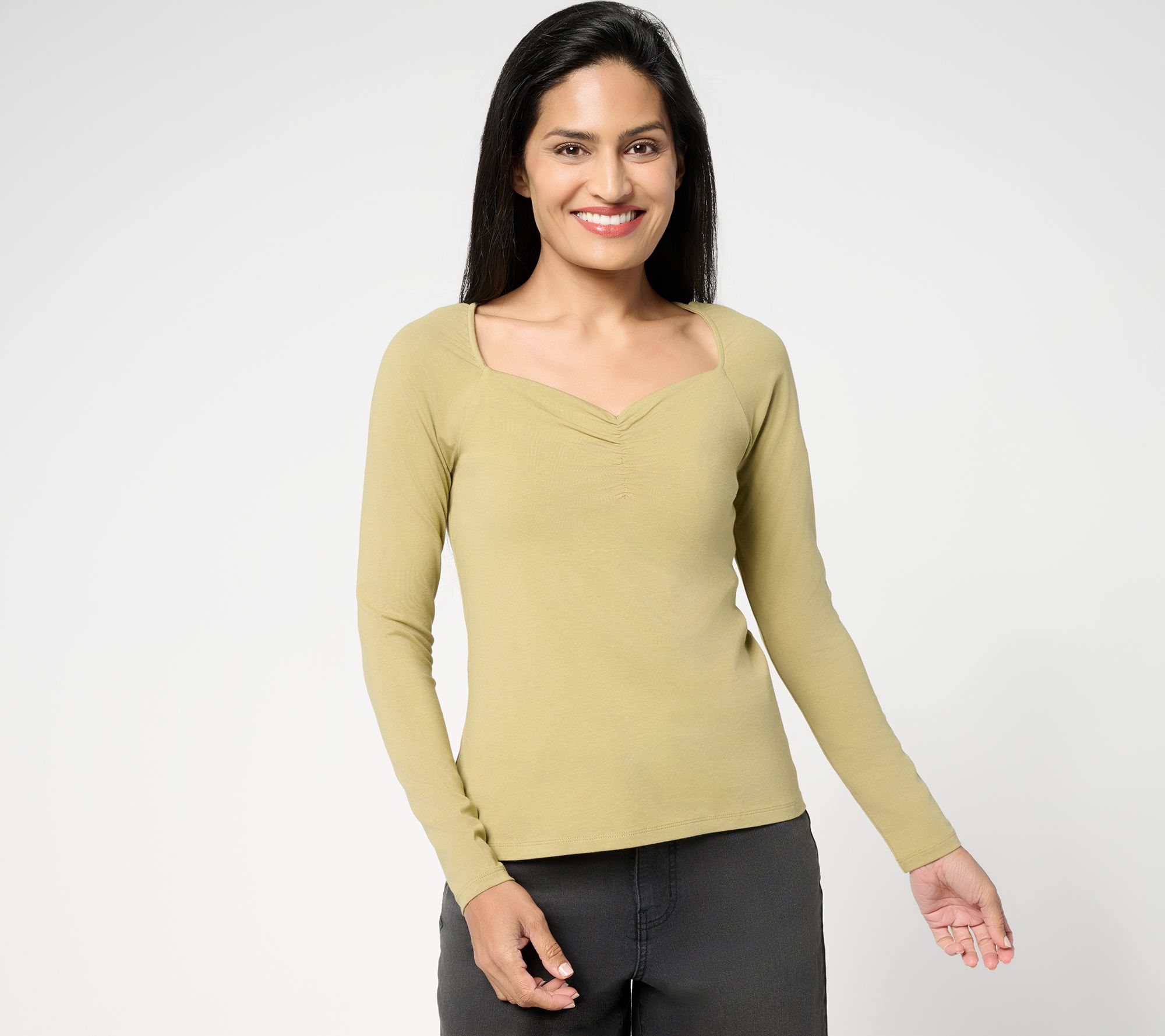 "As Is" Me by Jennie Garth Terraza Top w/ Sweetheart Neckline