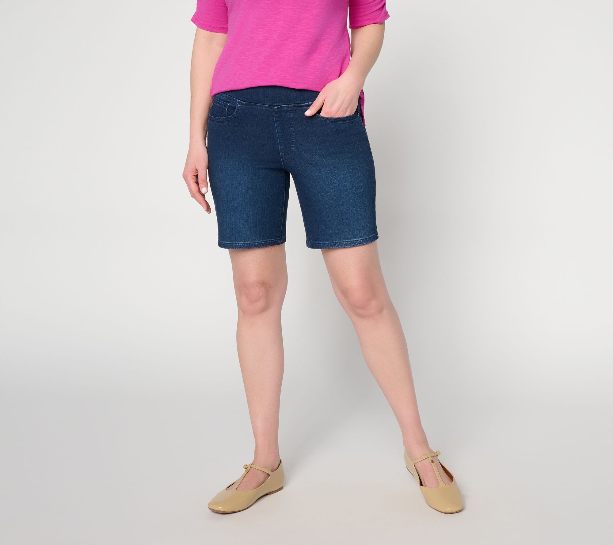  Belle by Kim Gravel Petite TripleLuxe Denim 5- Pocket Short