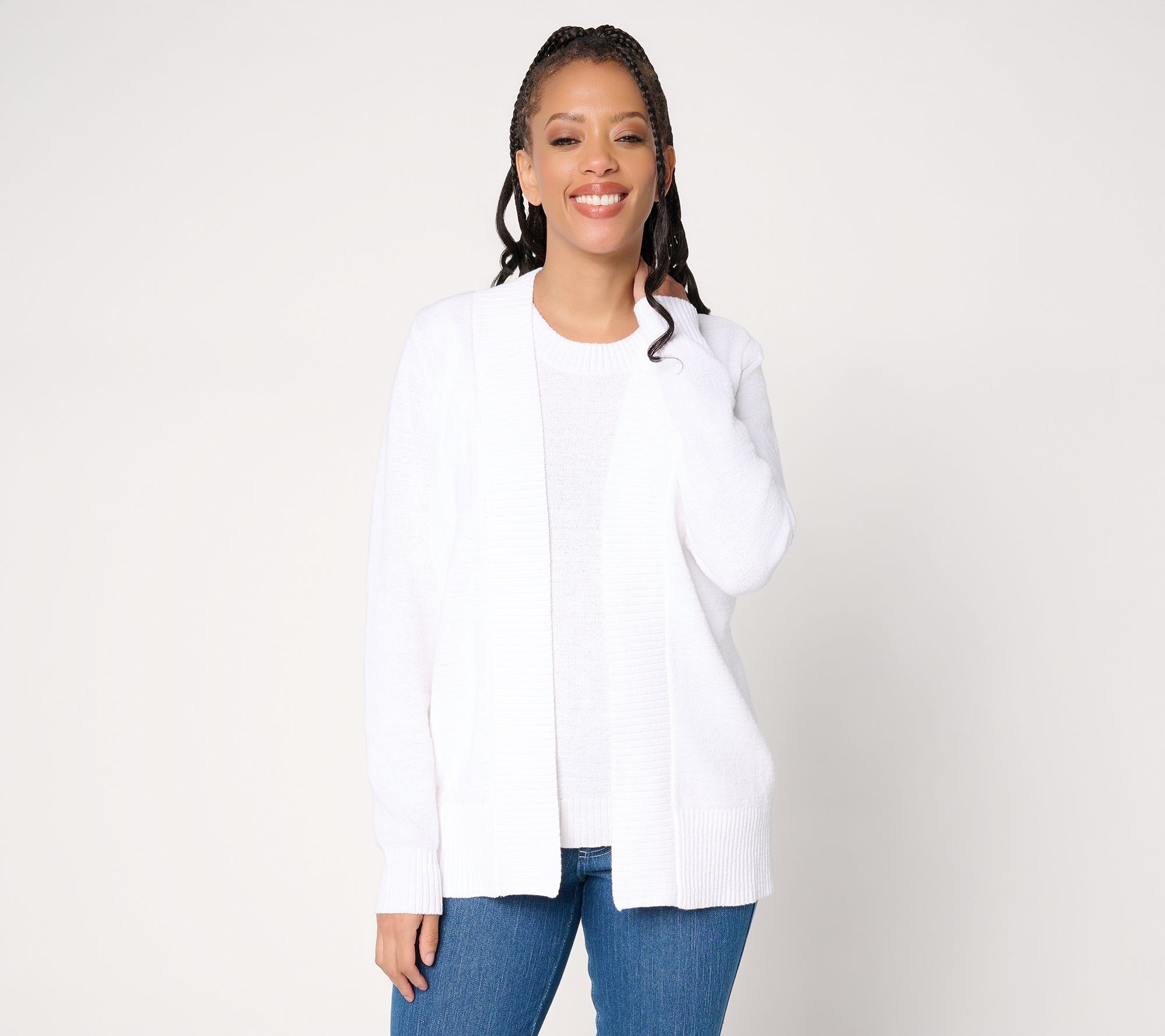 Belle by Kim Gravel Fresh Pick Spring Open Front Cardigan